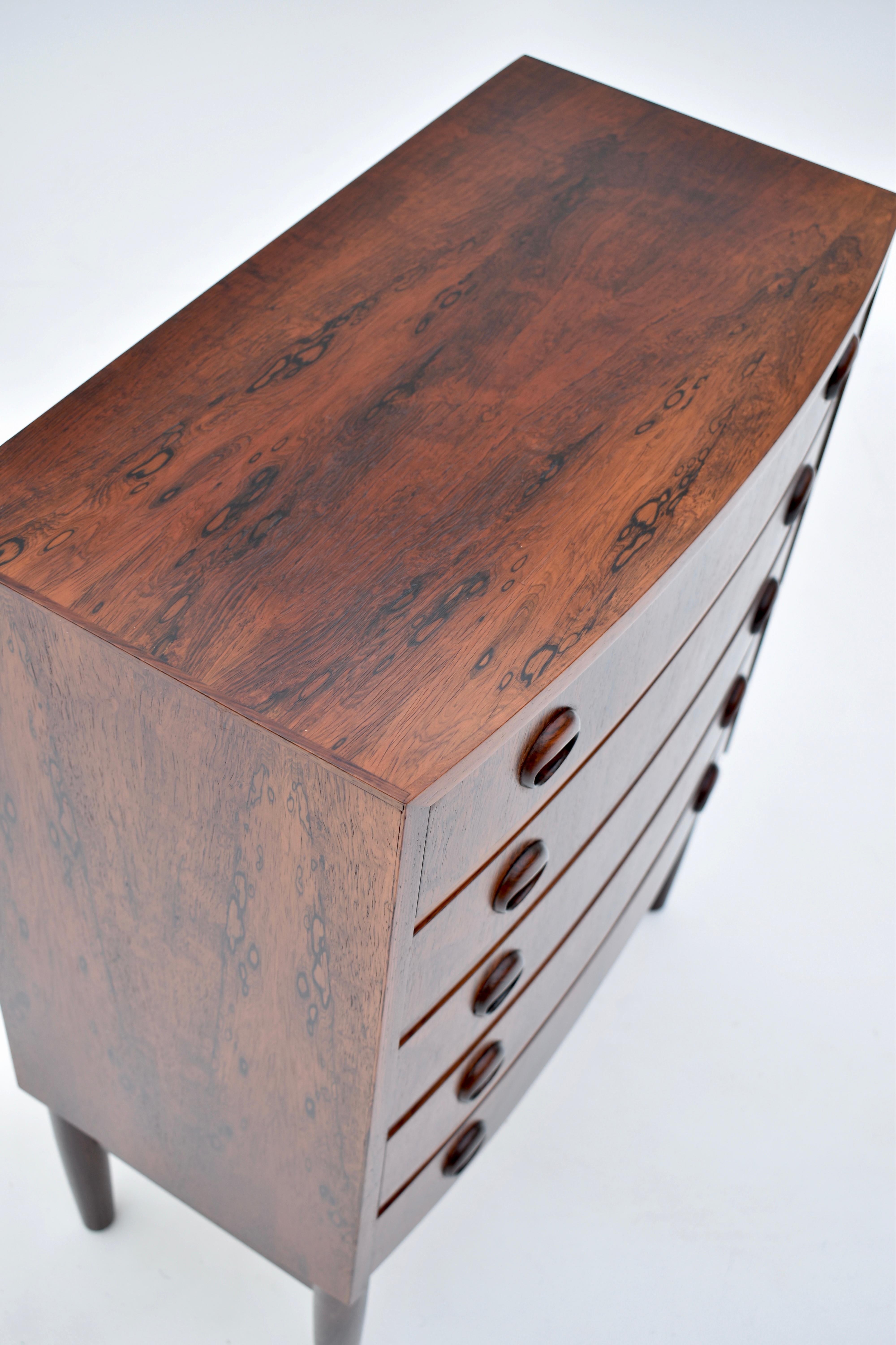 Rosewood Kai Kristiansen Bow Fronted Chest of Drawers