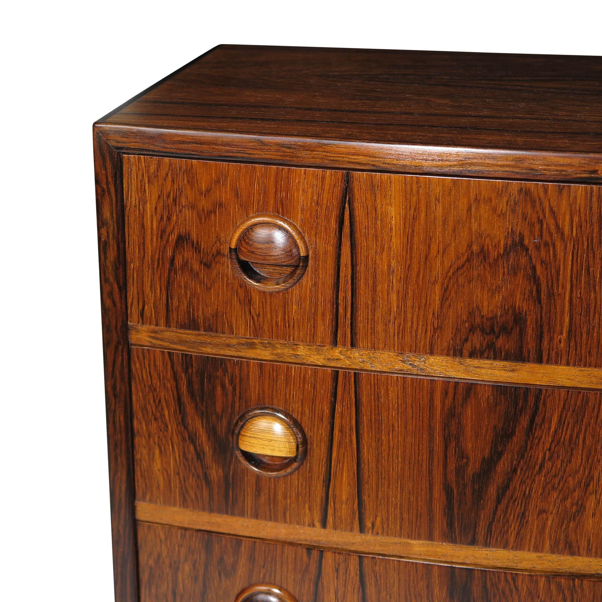 Scandinavian Modern Kai Kristiansen Brazilian Rosewood Chest of Drawers For Sale