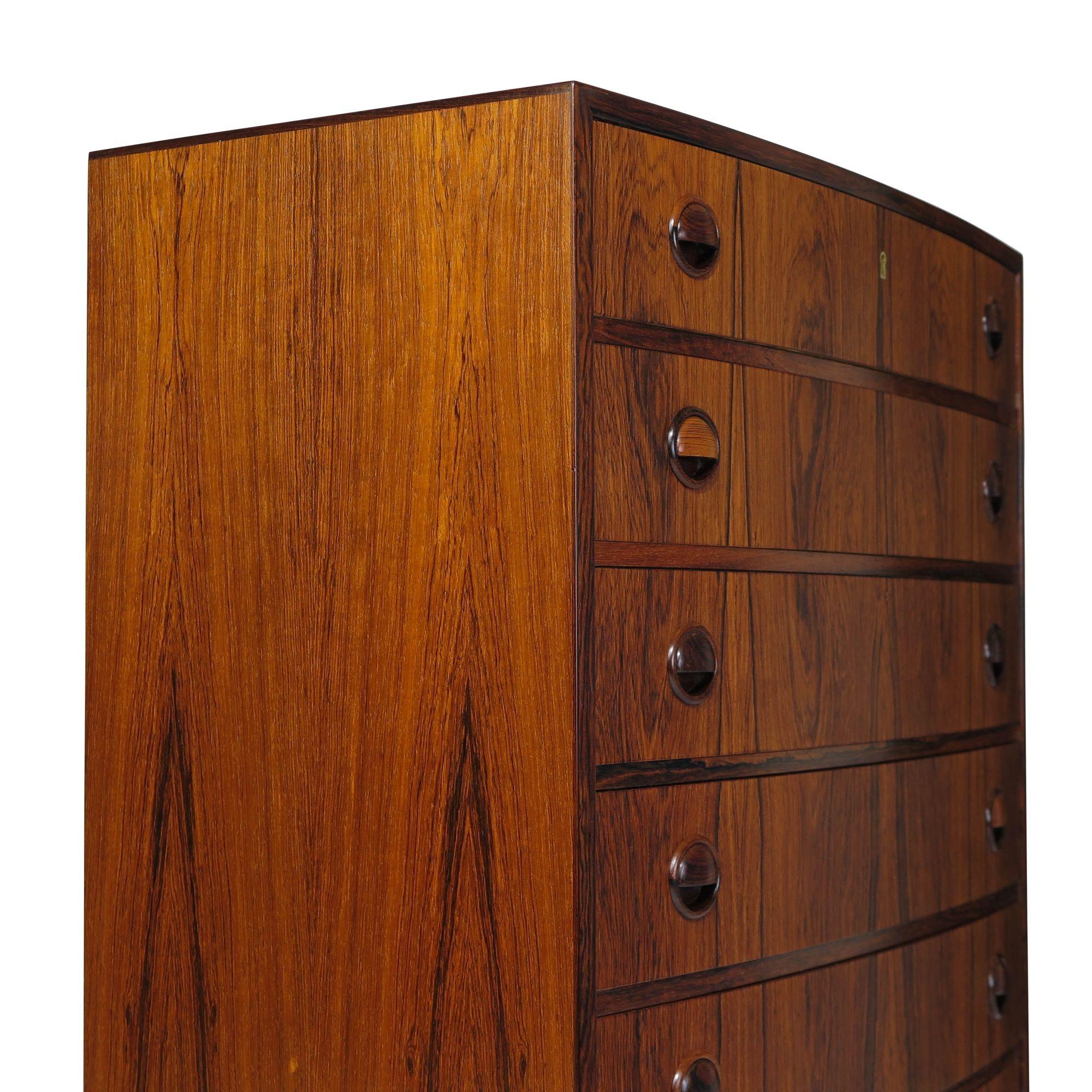 Kai Kristiansen Brazilian Rosewood Chest of Drawers In Excellent Condition For Sale In Oakland, CA