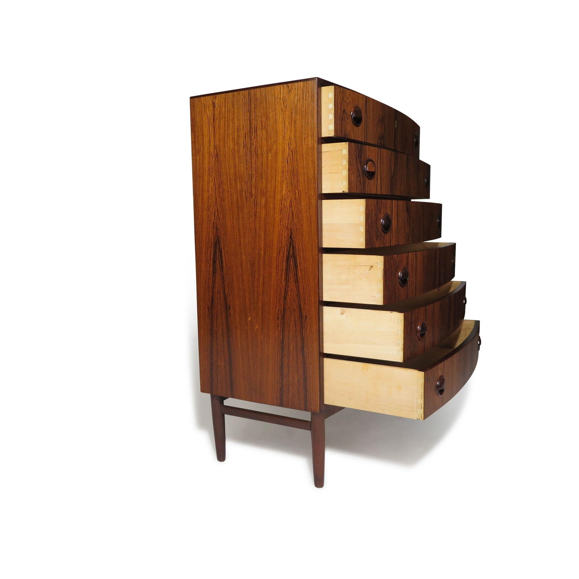 20th Century Kai Kristiansen Brazilian Rosewood Chest of Drawers For Sale