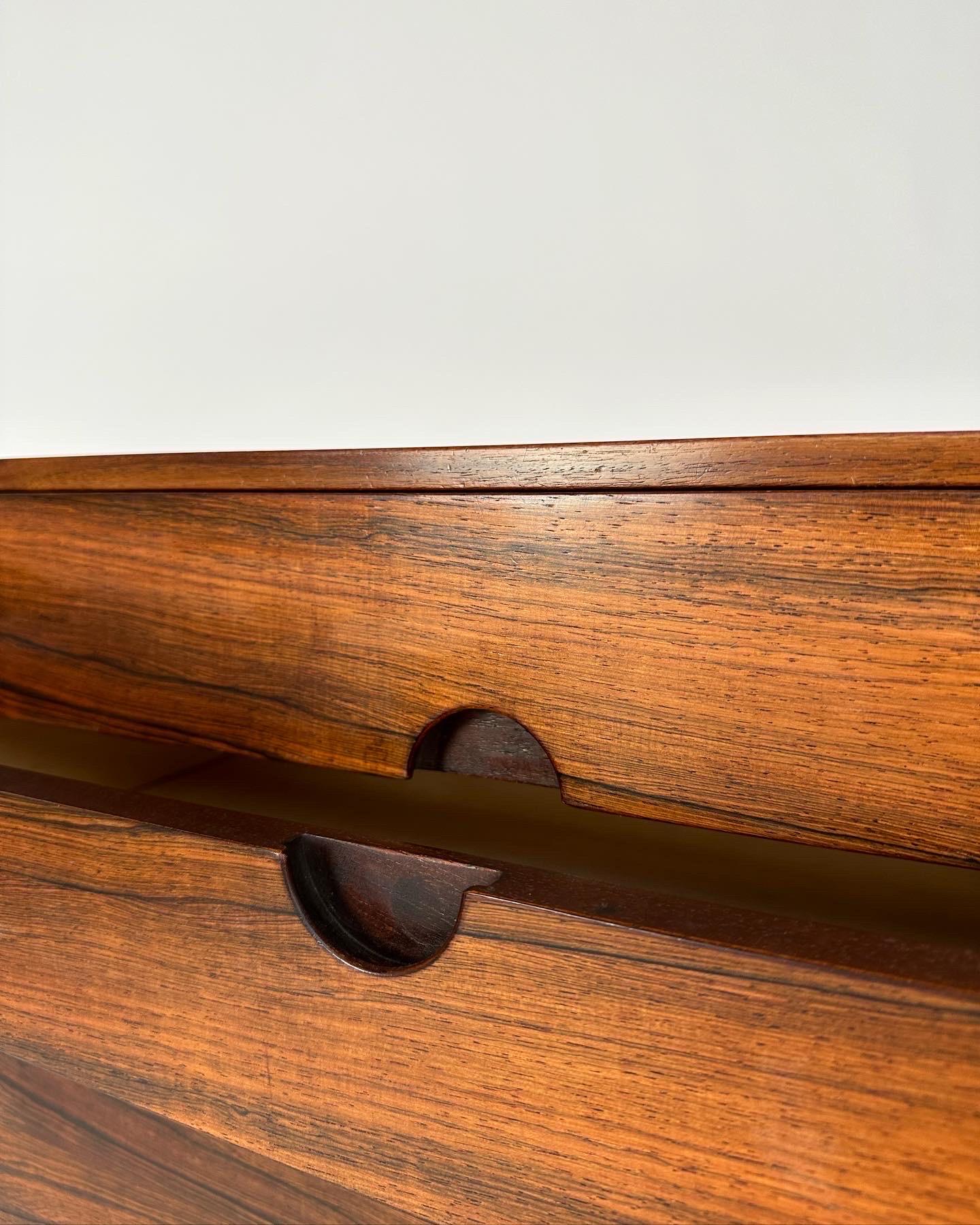 Hand-Crafted Kai Kristiansen Chest of Drawers Aksel Kjersgaard Denmark Rosewood Commode 1960s For Sale