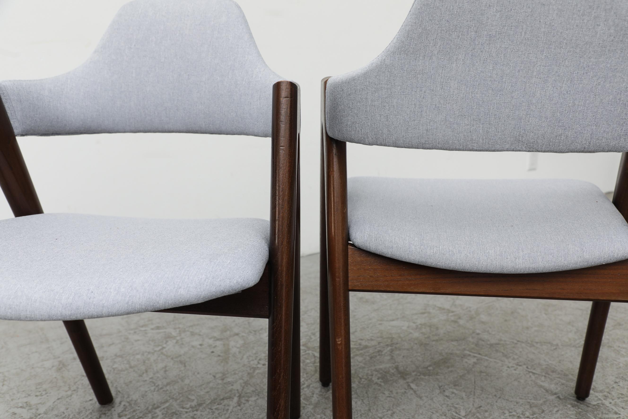 Kai Kristiansen Compass Chair with Walnut Legs and Light Gray Blue Upholstery 2