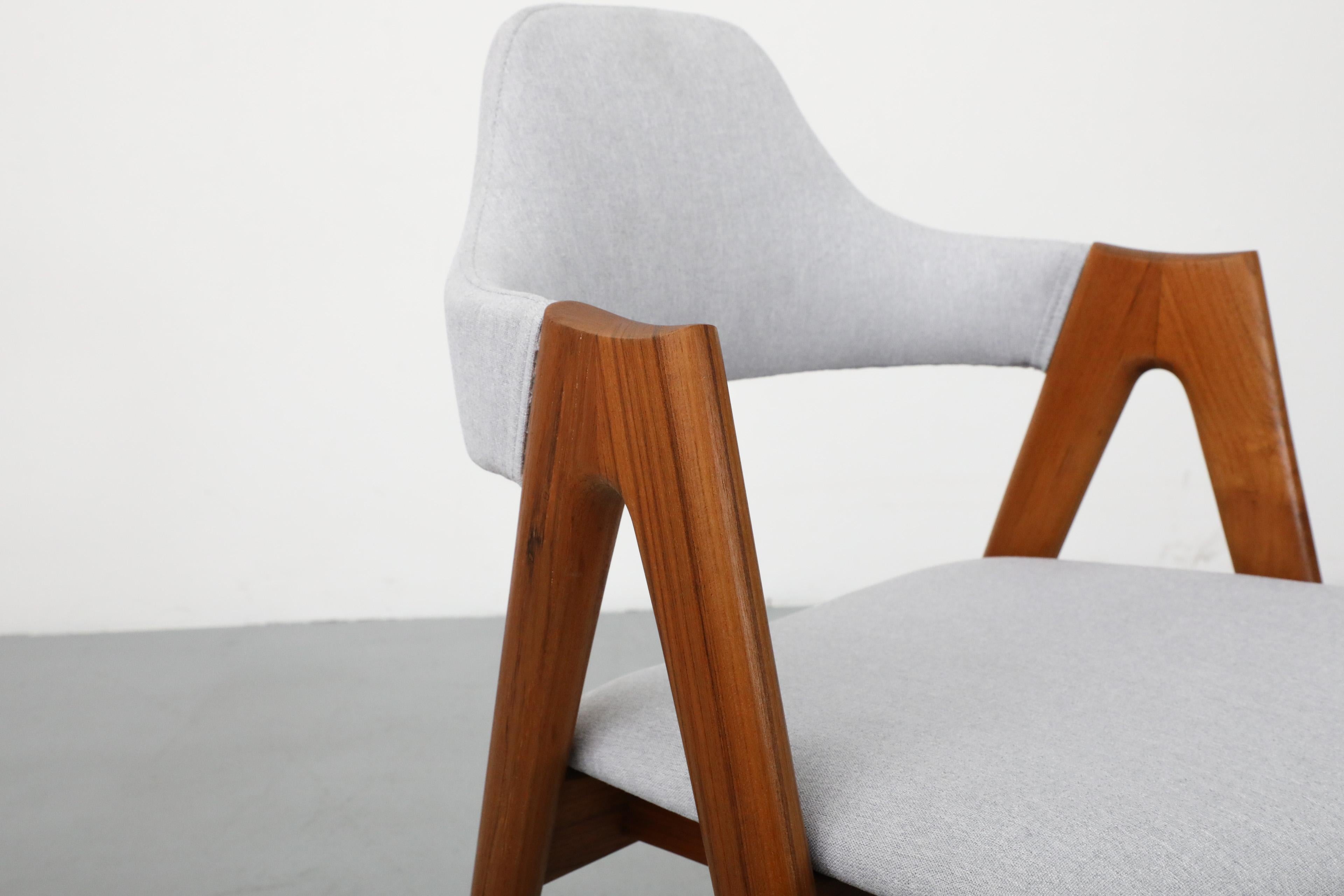 Kai Kristiansen Compass Chair with Oak Frame and Light Gray Blue Upholstery 3