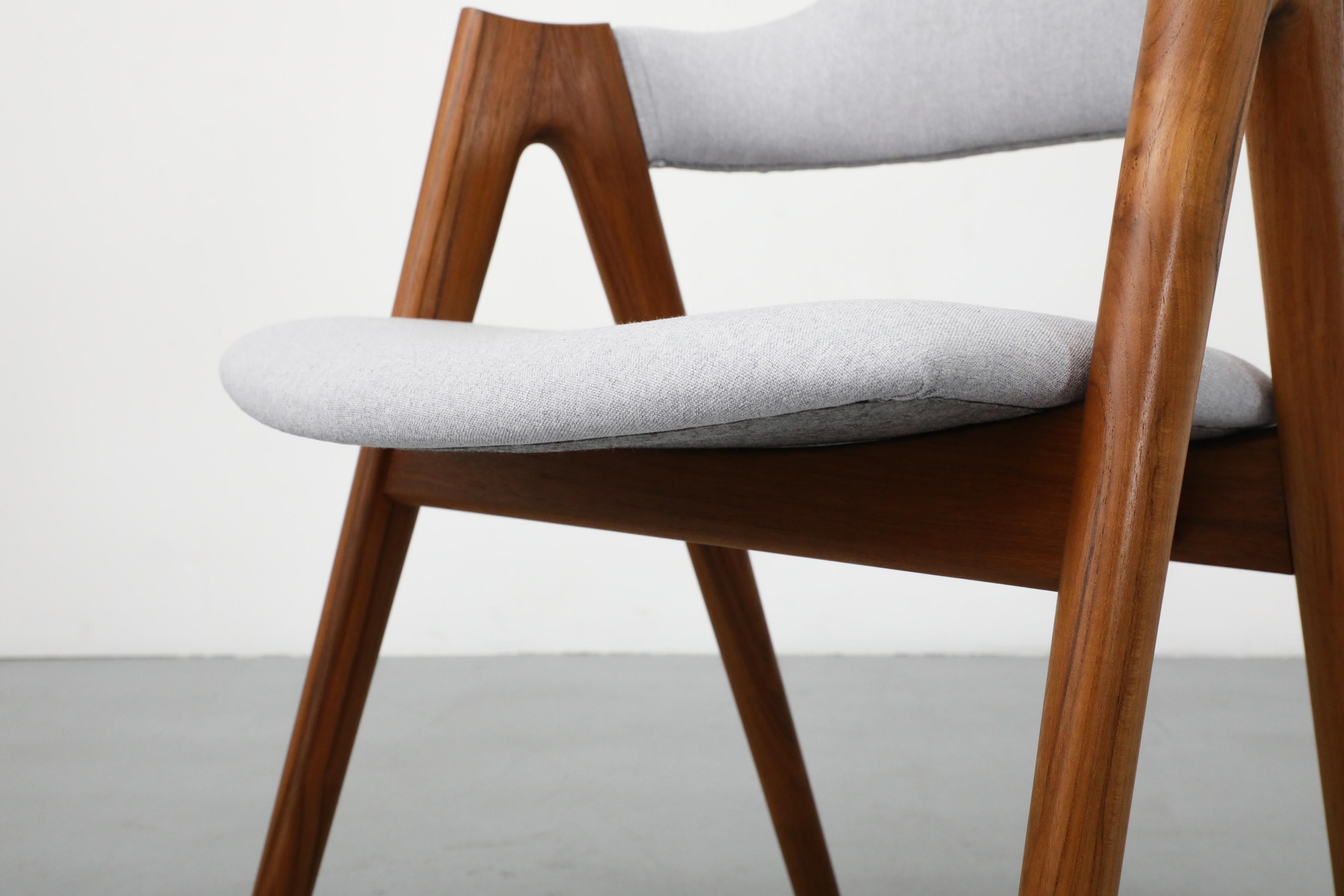 Kai Kristiansen Compass Chair with Oak Frame and Light Gray Blue Upholstery 4