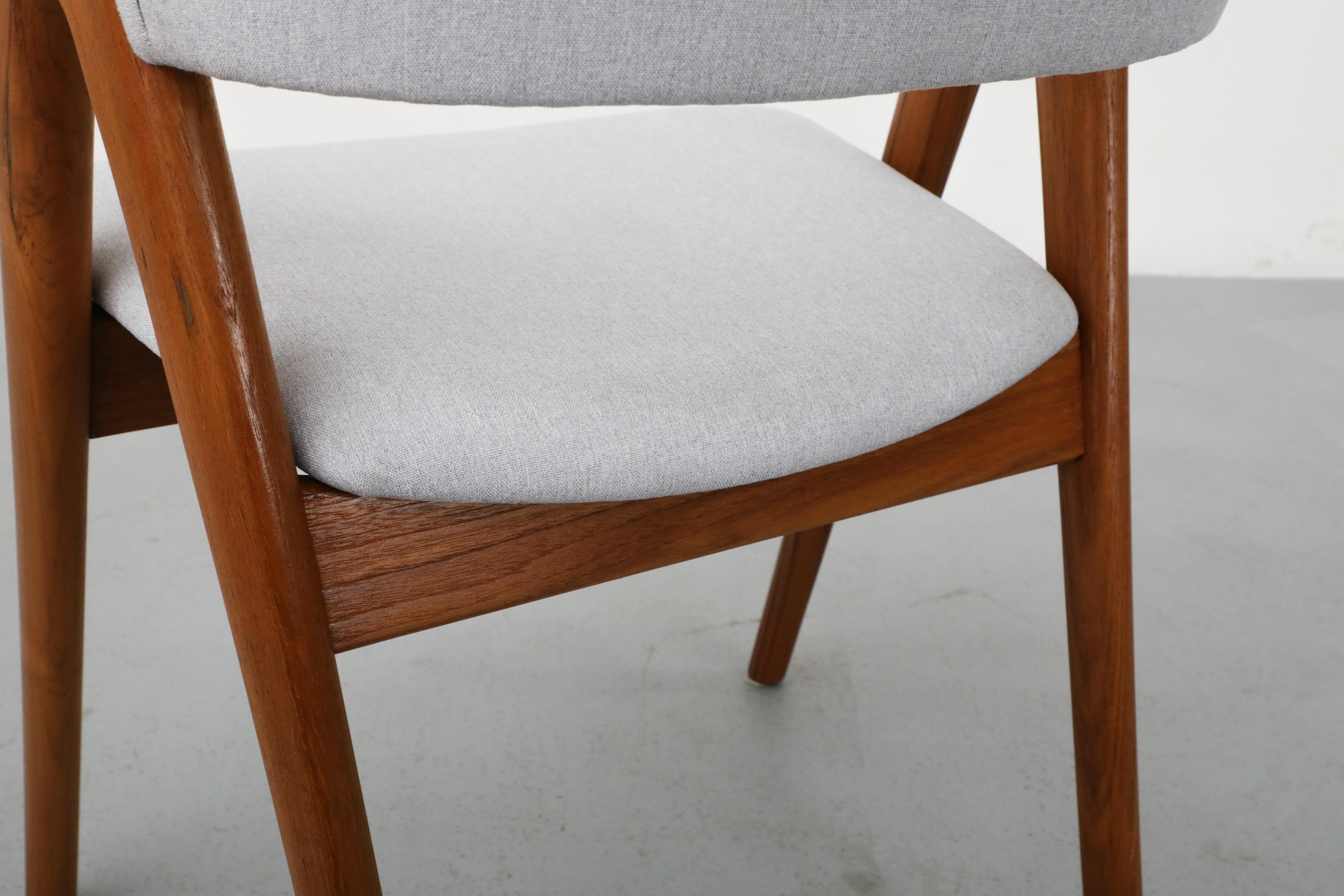 Kai Kristiansen Compass Chair with Oak Frame and Light Gray Blue Upholstery 7