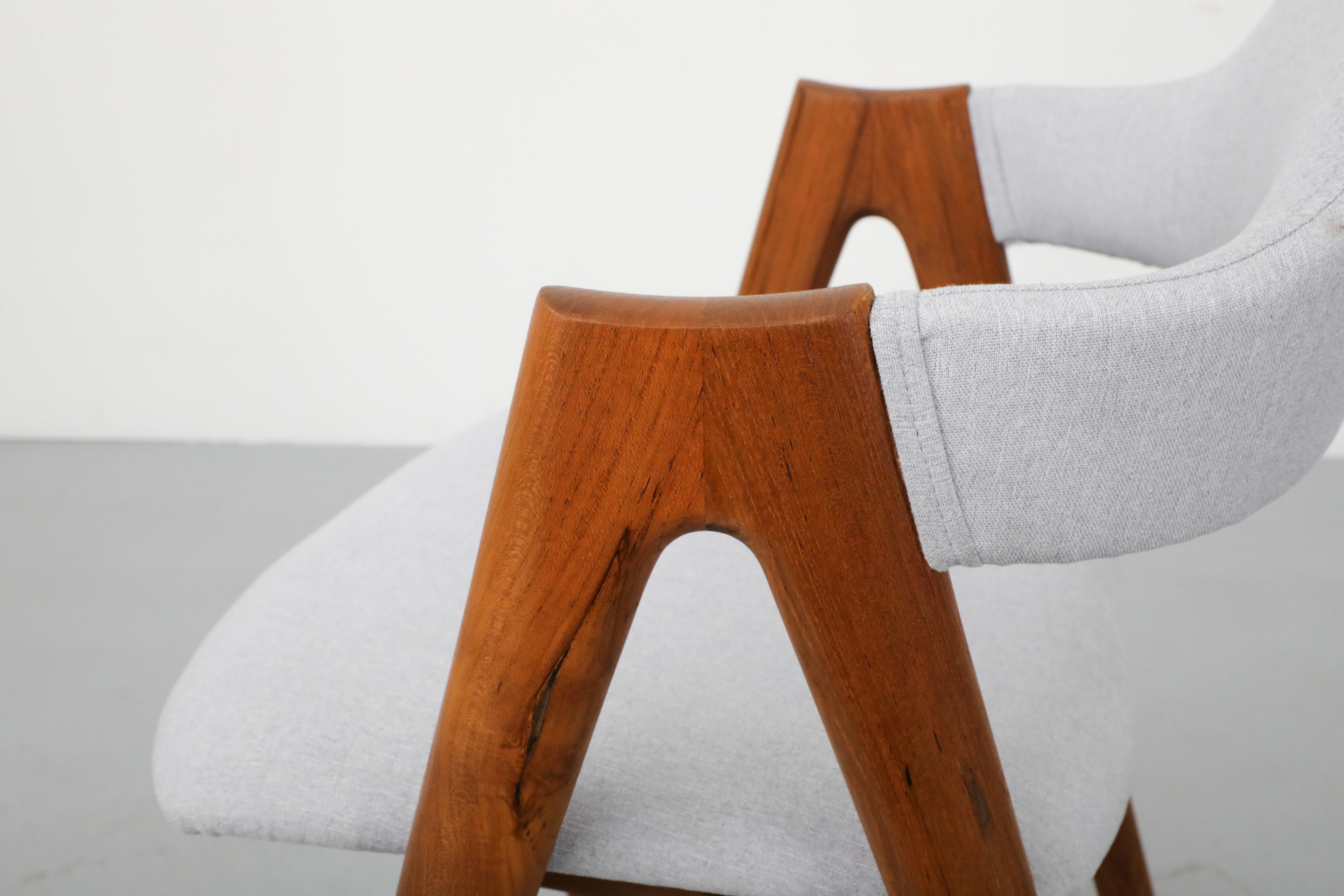 Kai Kristiansen Compass Chair with Oak Frame and Light Gray Blue Upholstery 8