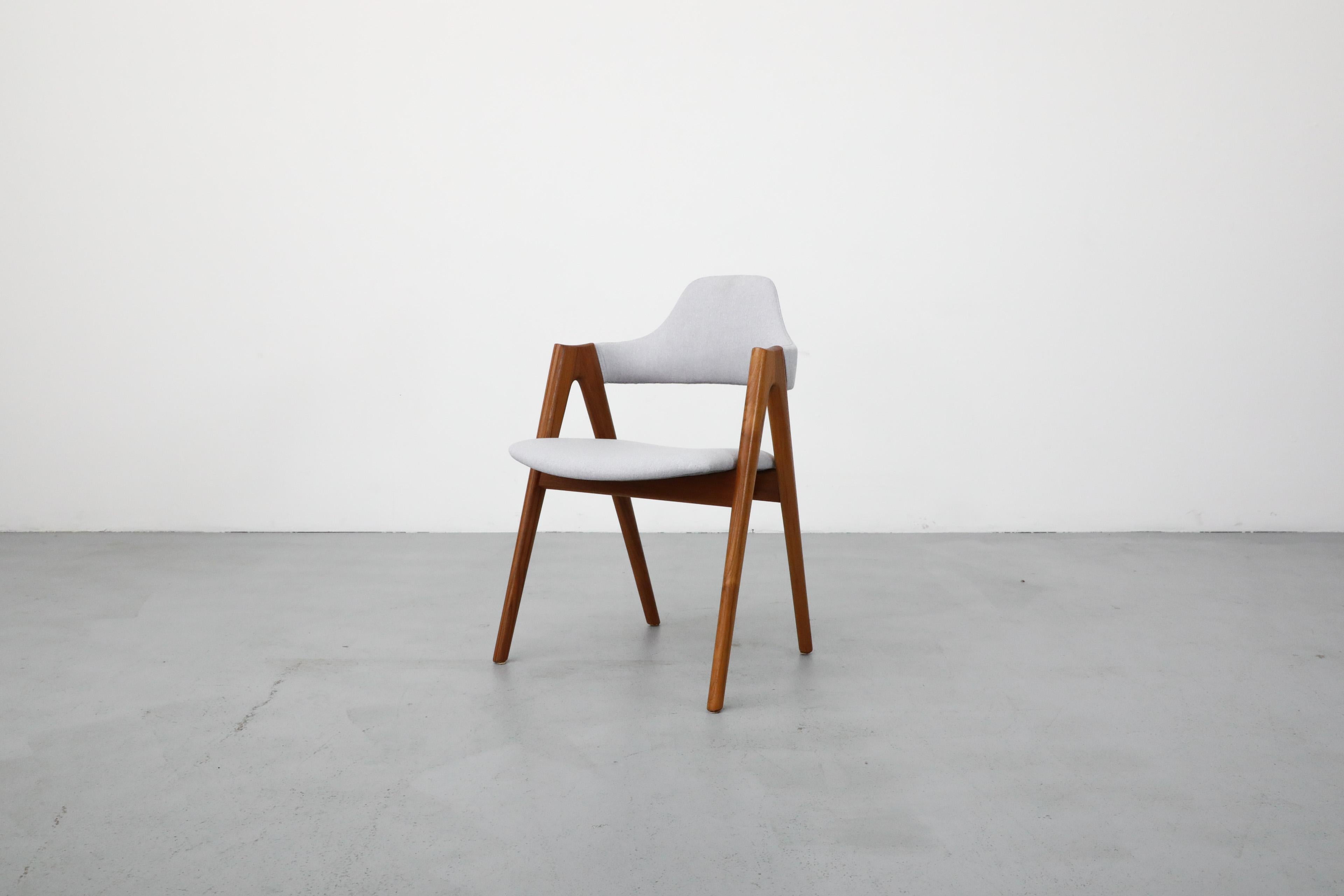 Mid-Century Modern Kai Kristiansen Compass Chair with Oak Frame and Light Gray Blue Upholstery