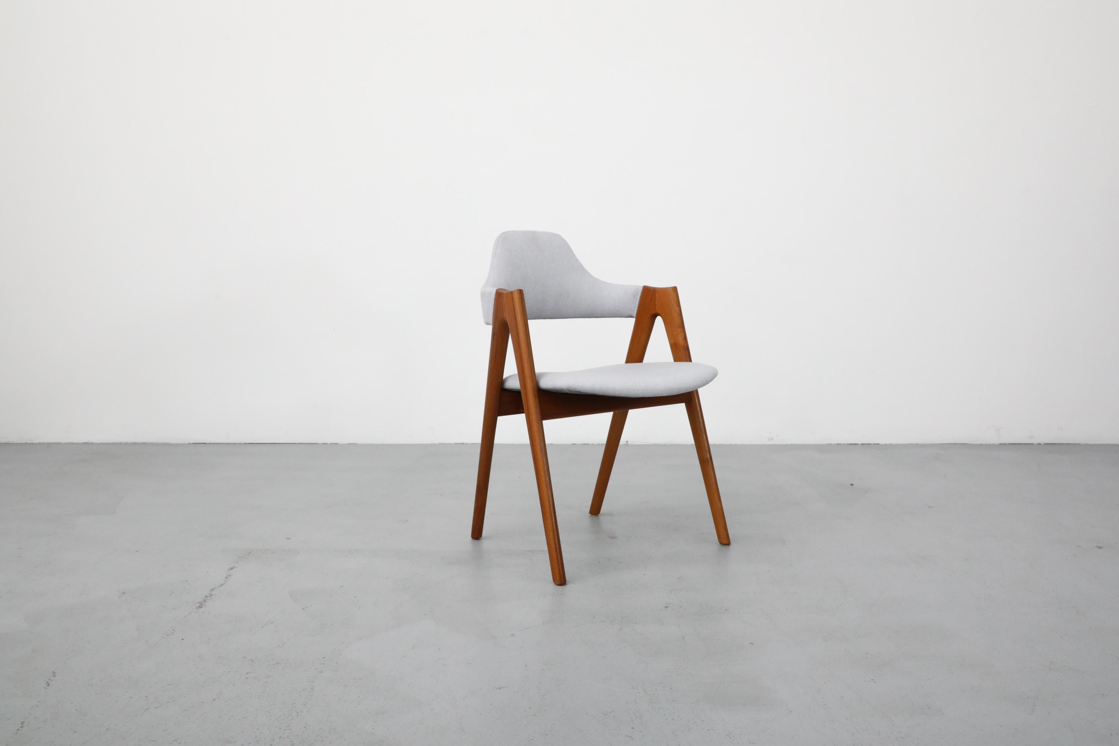 Mid-20th Century Kai Kristiansen Compass Chair with Oak Frame and Light Gray Blue Upholstery