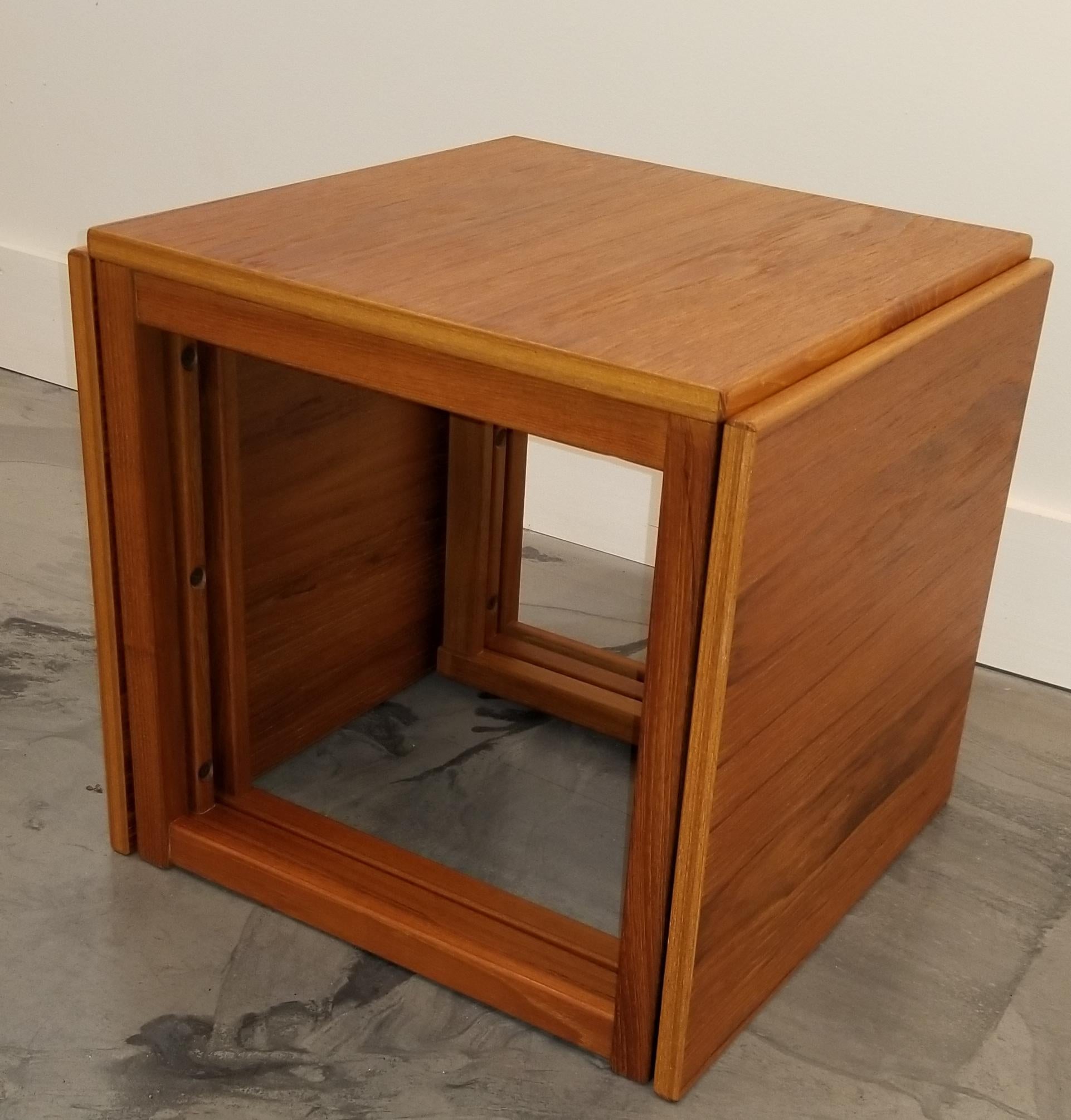 Danish Kai Kristiansen Cube Nesting End Tables For Sale