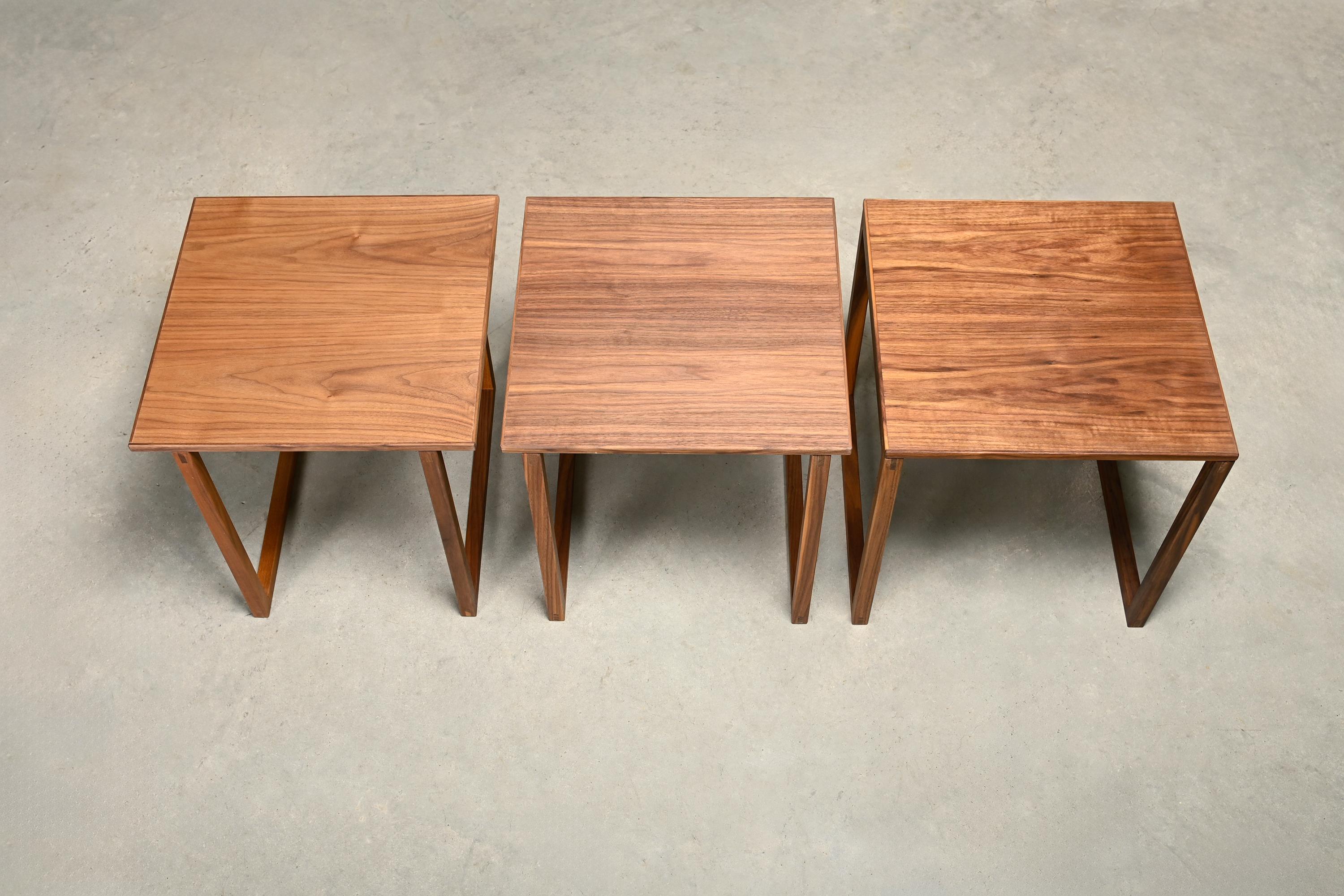 Kai Kristiansen Cubo n.º 33 Mesas nido encajables de nogal, Dinamarca en venta 3