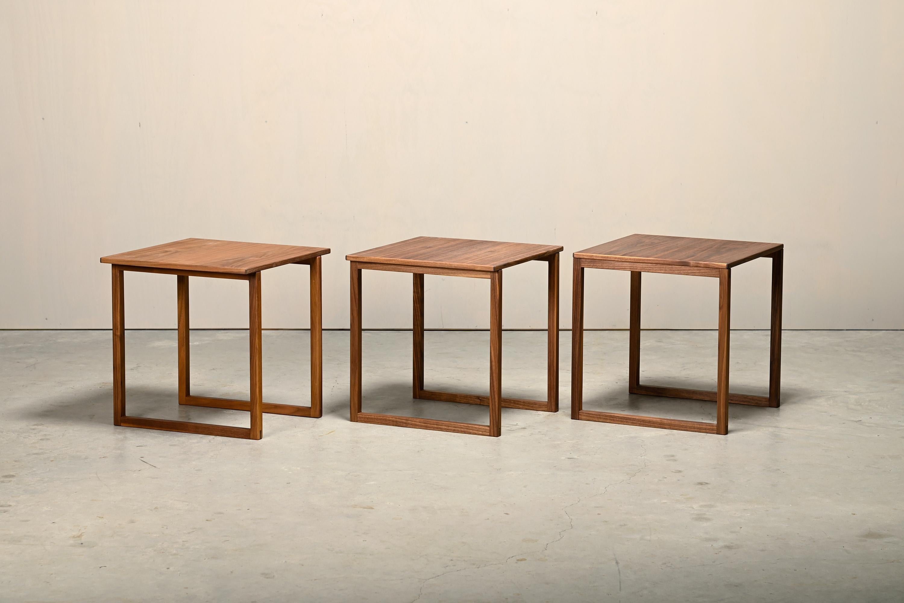 Kai Kristiansen Cubo n.º 33 Mesas nido encajables de nogal, Dinamarca Danés en venta