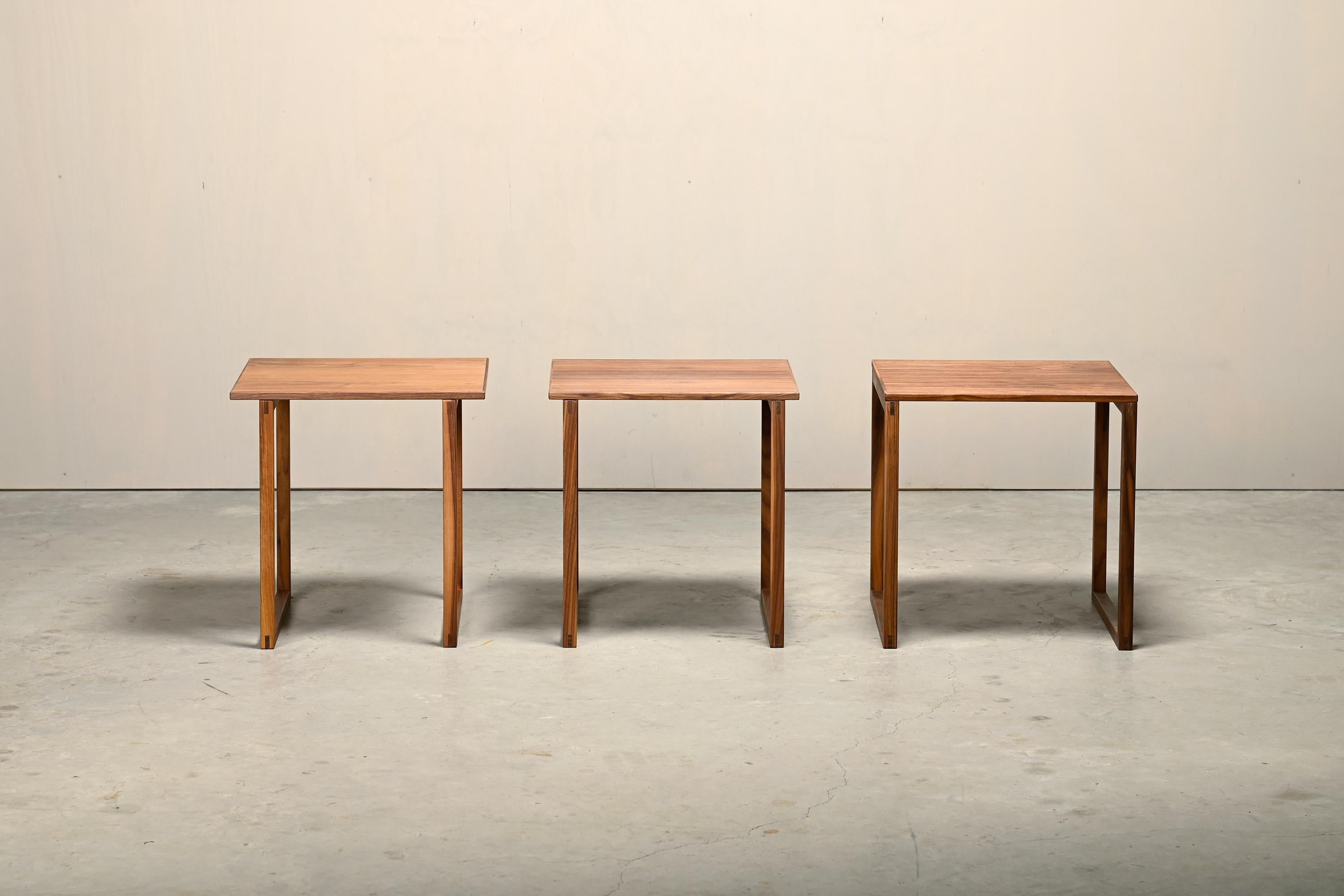 Kai Kristiansen Cubo n.º 33 Mesas nido encajables de nogal, Dinamarca en Excelente estado para la venta en Amsterdam, NL