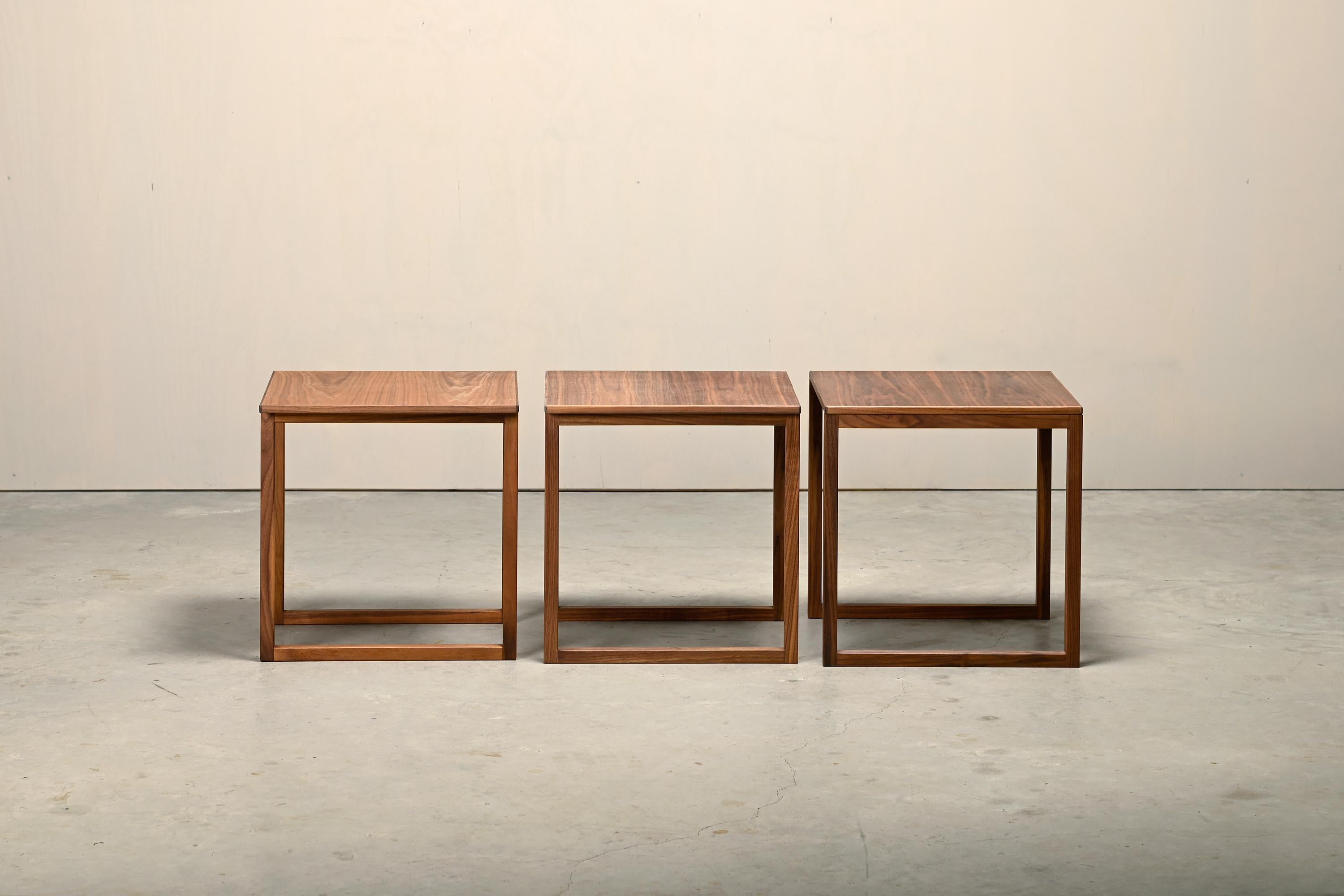 Kai Kristiansen Cubo n.º 33 Mesas nido encajables de nogal, Dinamarca siglo XX en venta