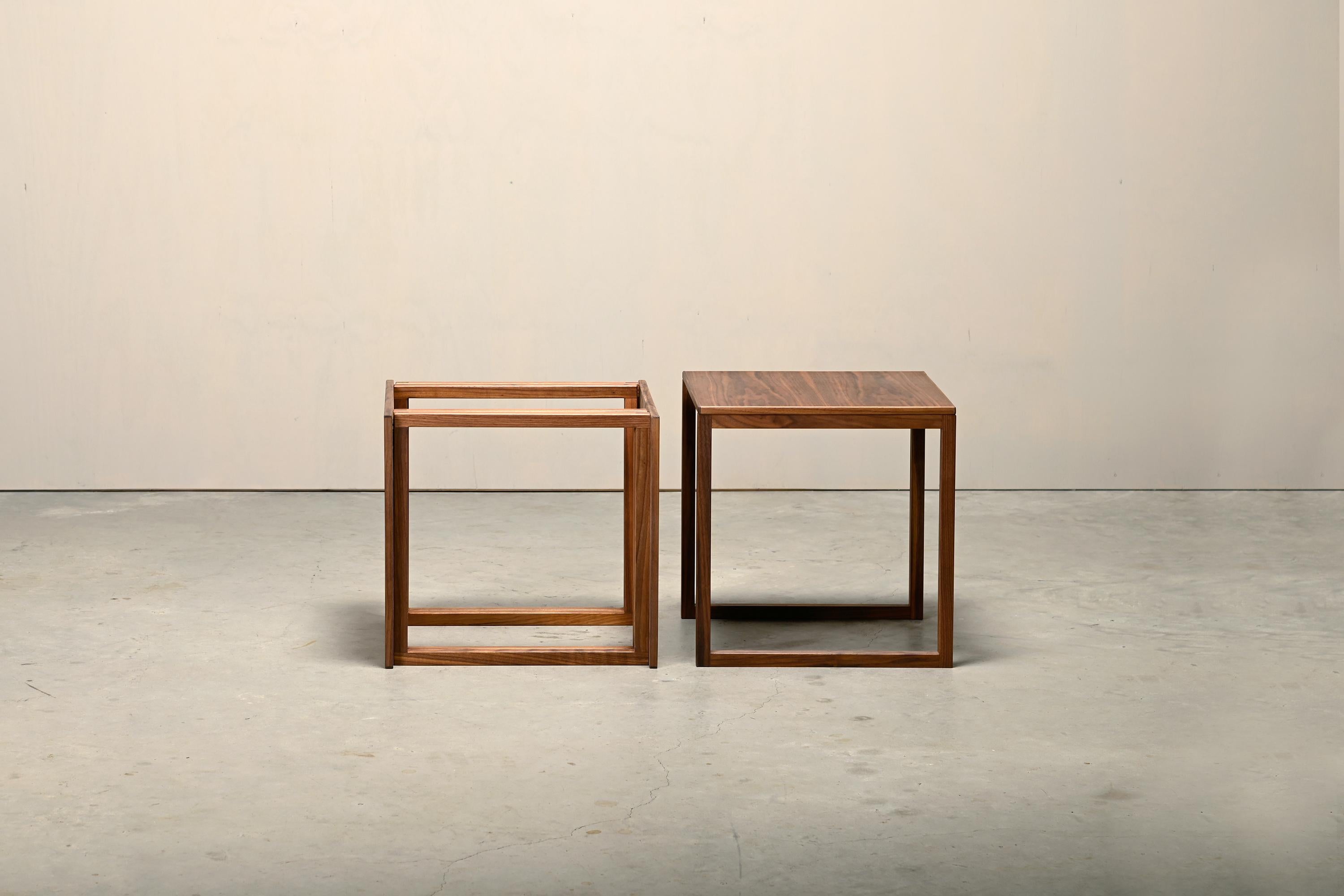 Kai Kristiansen Cubo n.º 33 Mesas nido encajables de nogal, Dinamarca Nogal en venta