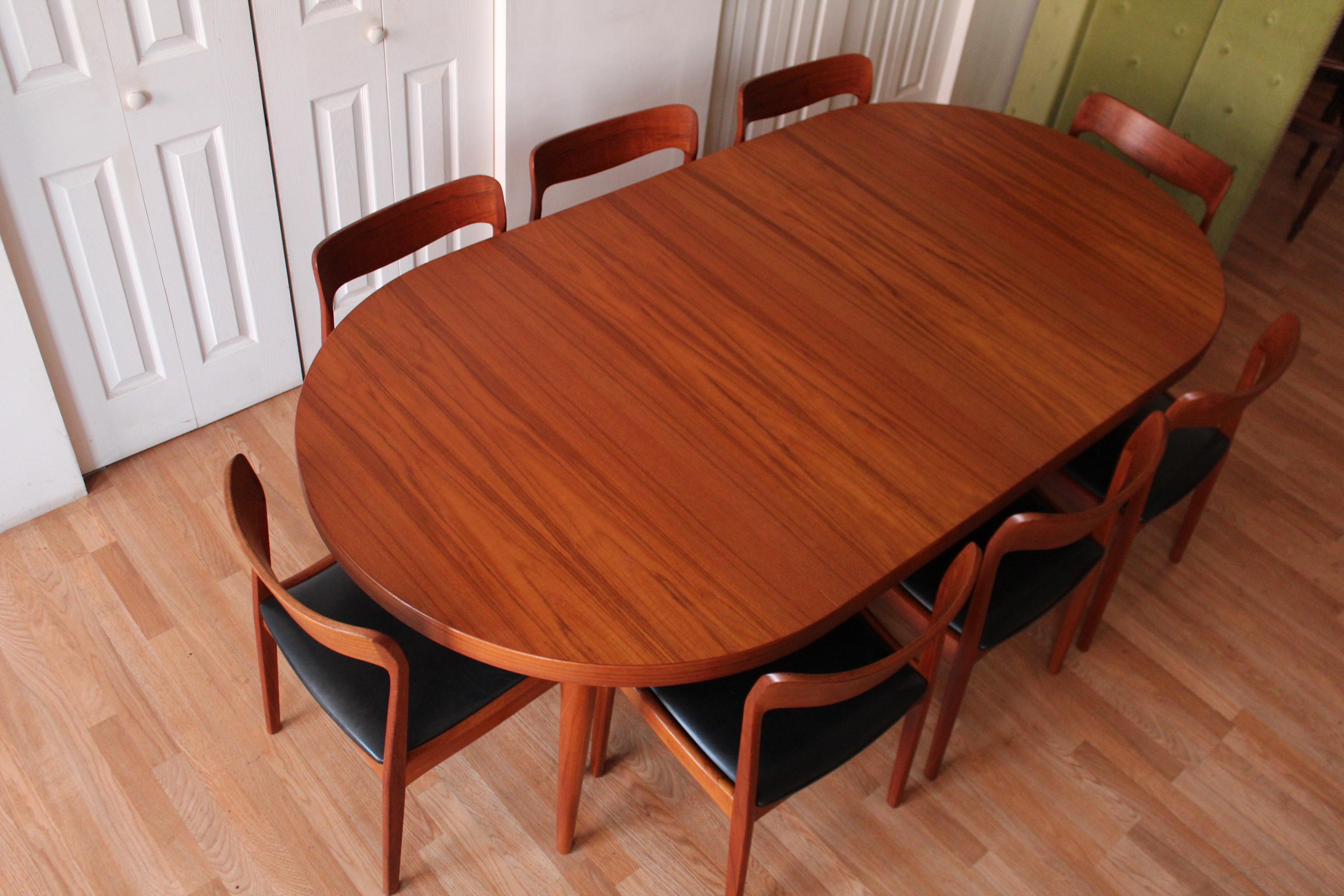Kai Kristiansen Danish Modern Dining Table and Eight Chairs 2