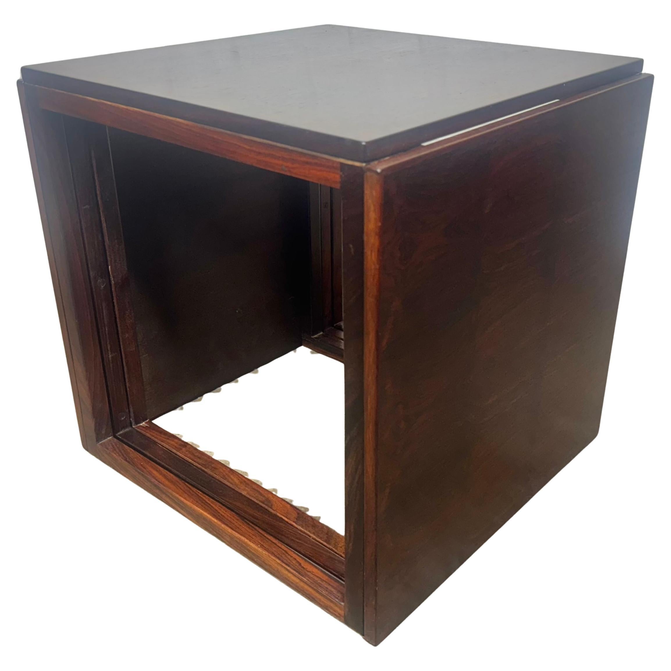 Kai Kristiansen  Danish Modern Rosewood Interlocking Cube Trio Nesting Tables