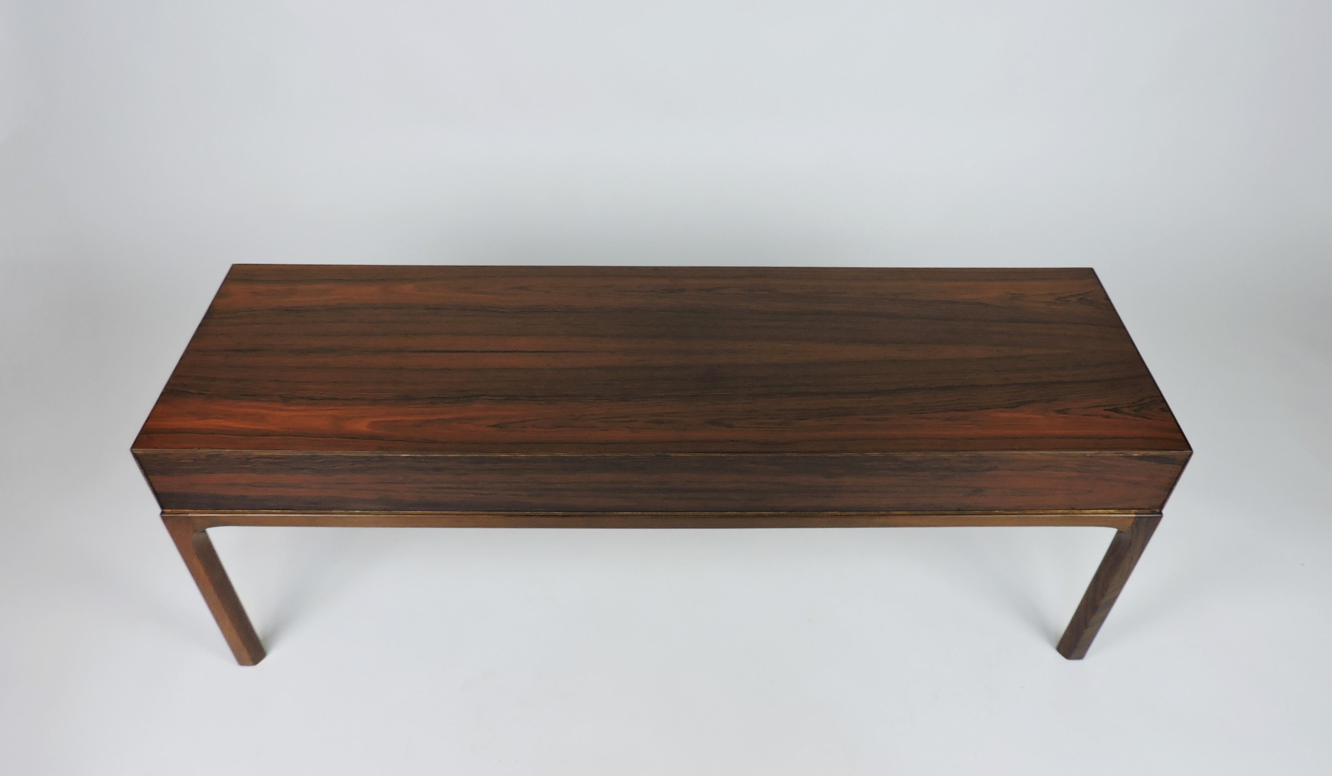 Mid-20th Century Kai Kristiansen Danish Modern Rosewood Sideboard Table for Askel Kjersgaard #393 For Sale