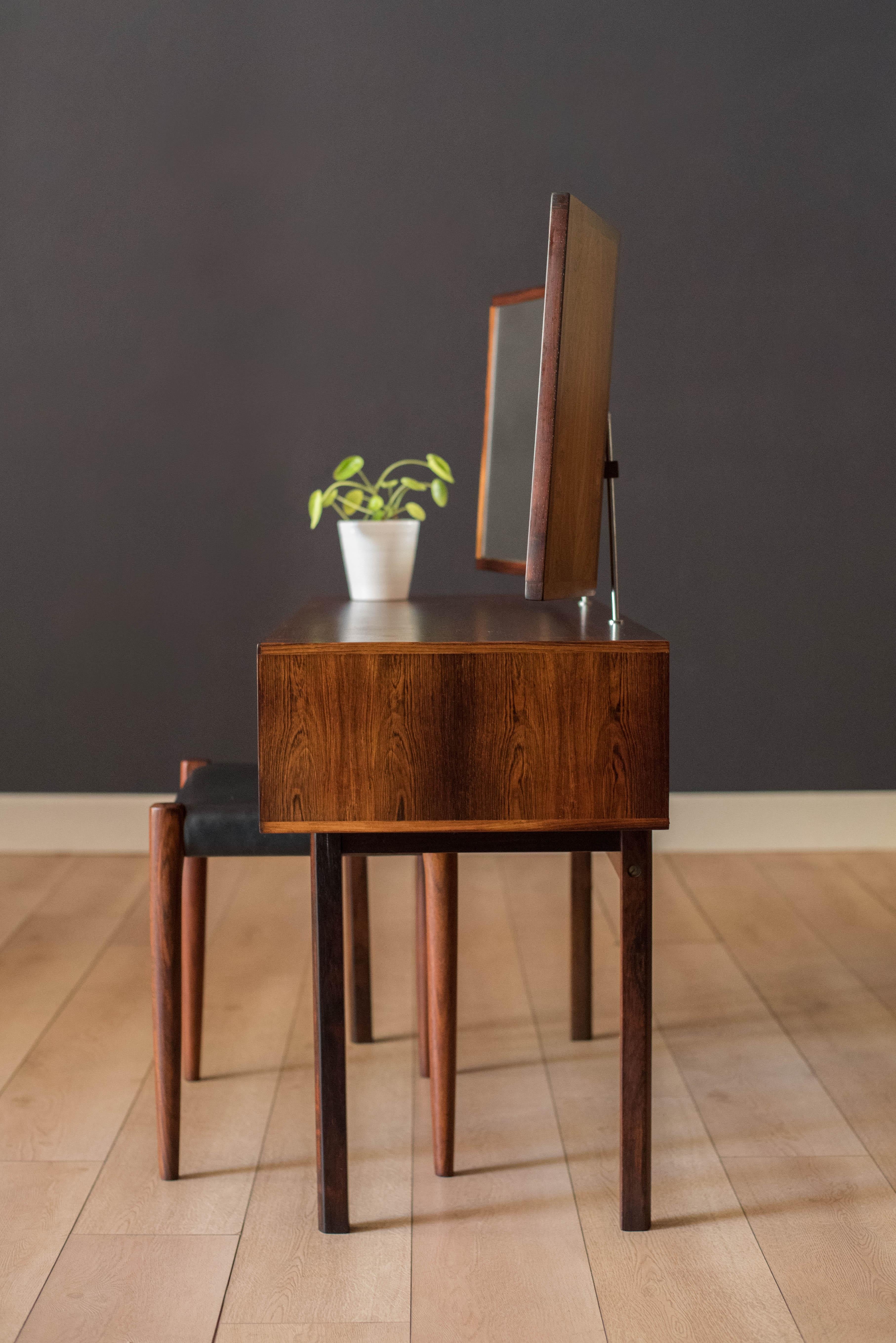 Steel Kai Kristiansen Danish Modern Rosewood Vanity for Aksel Kjersgaard