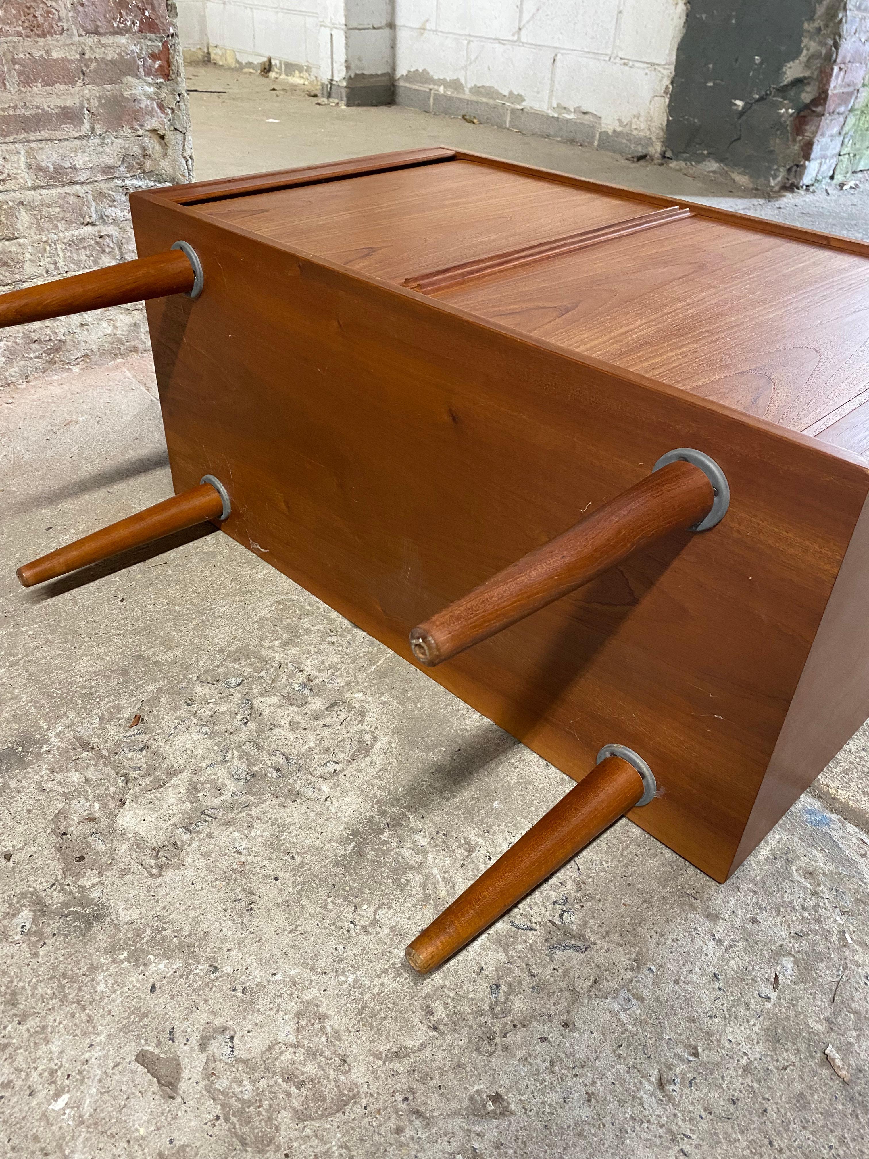 Kai Kristiansen Danish Modern Teak Tambour Door Record Cabinet 9