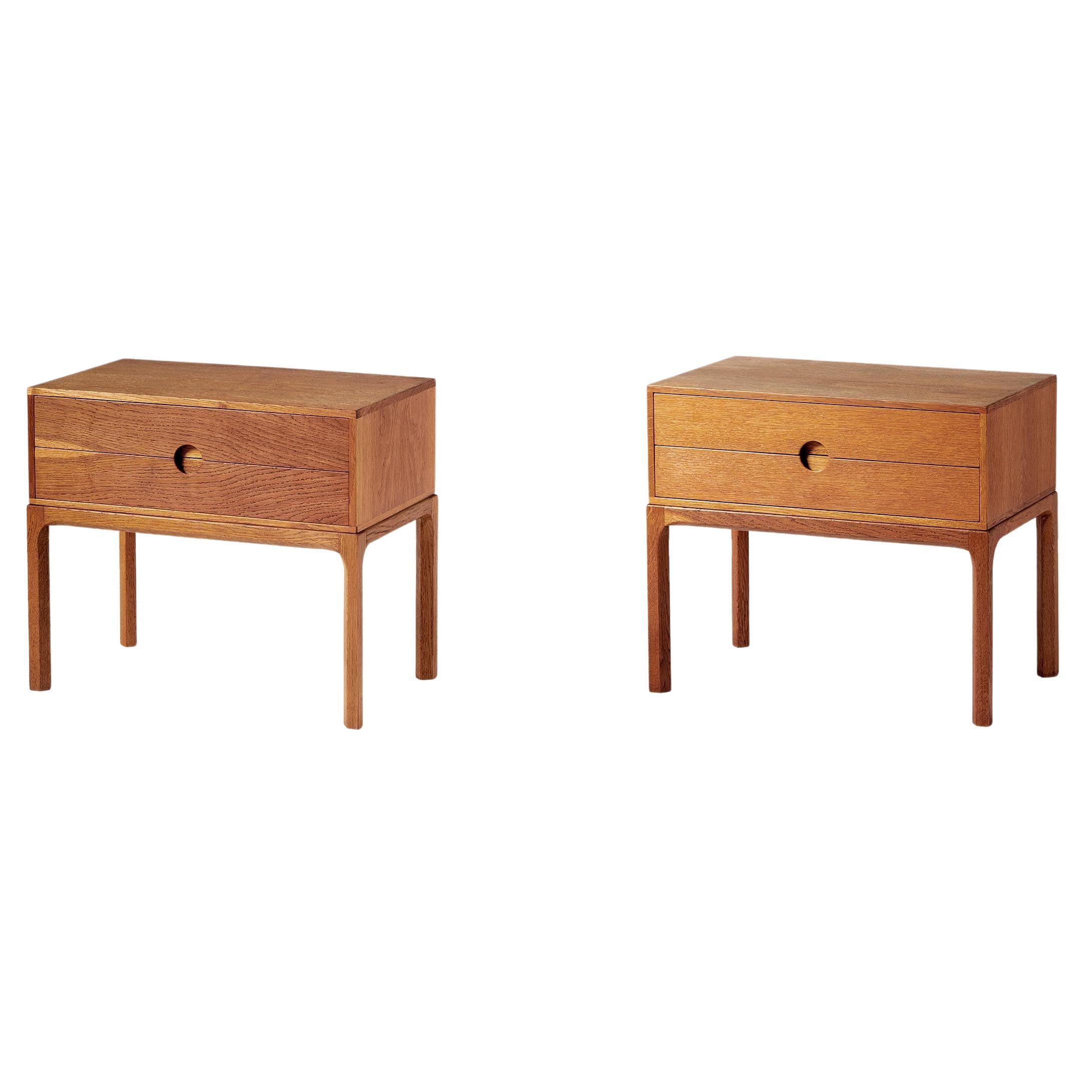 Kai Kristiansen Danish Oak Nightstands, 1950s For Sale