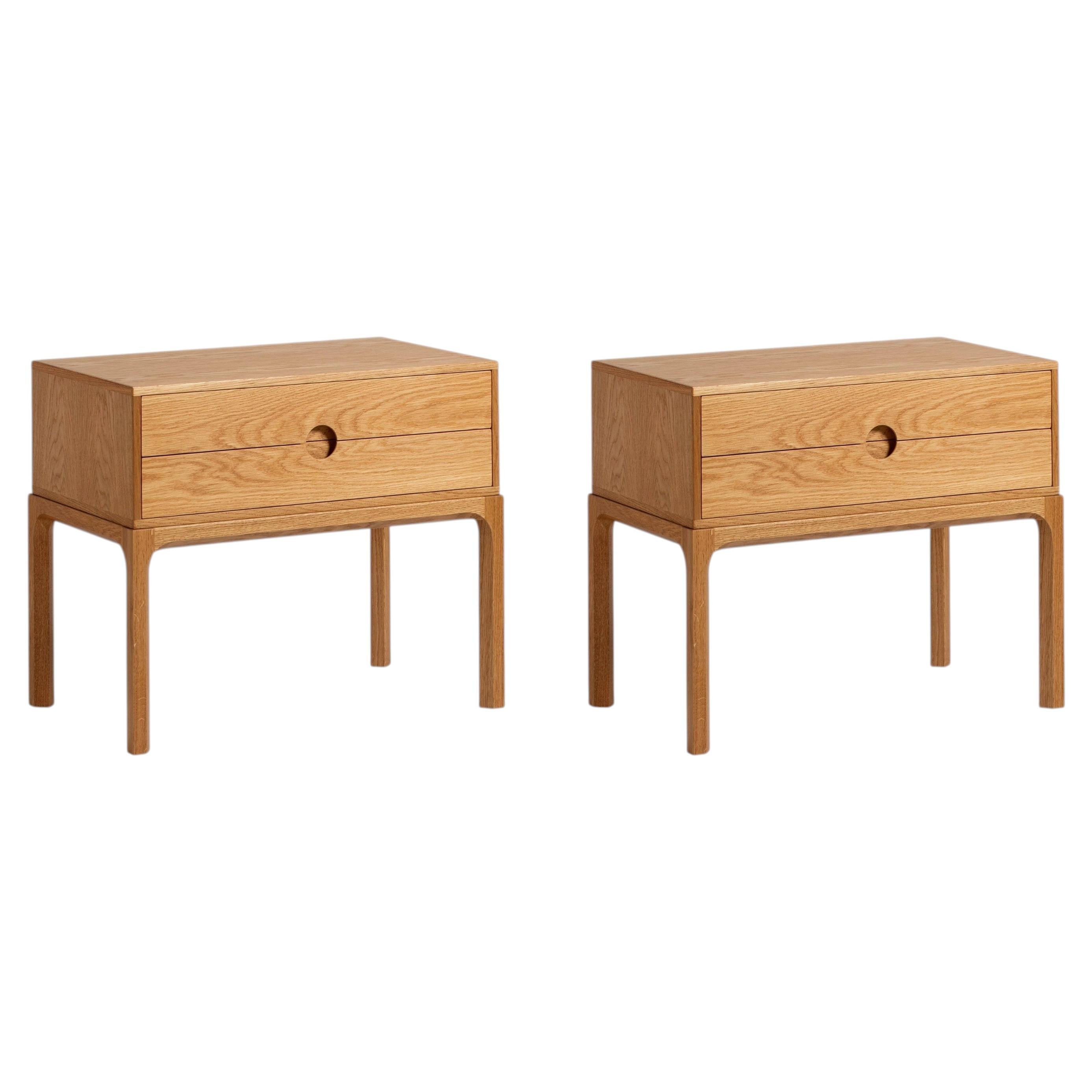 Kai Kristiansen Danish Oak Nightstands - New Edition For Sale