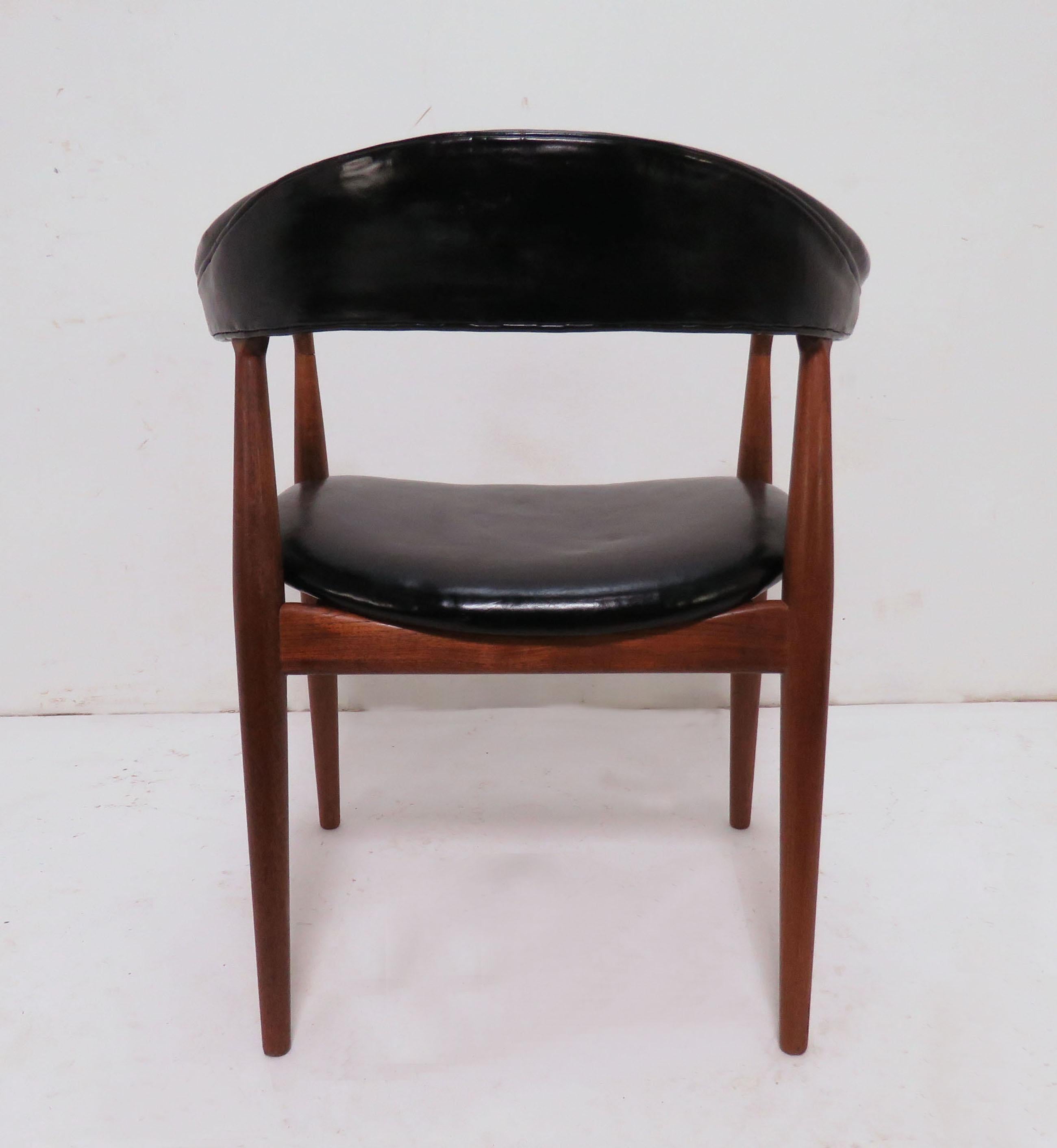 Kai Kristiansen Danish Teak and Leather Armchair, circa 1950s 4