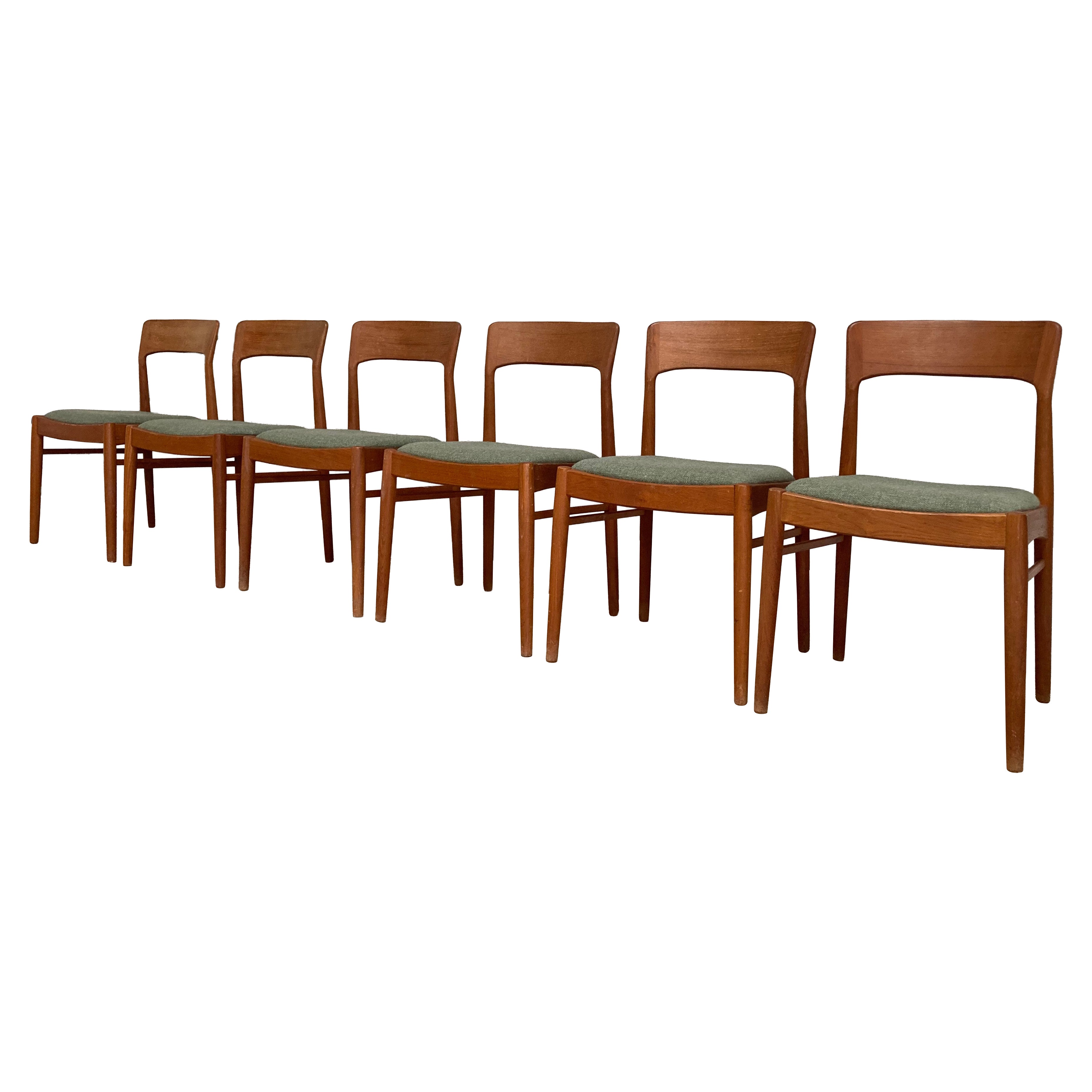 Kai Kristiansen Danish Teak Dining Chair K.S. Mobler Set of 6
