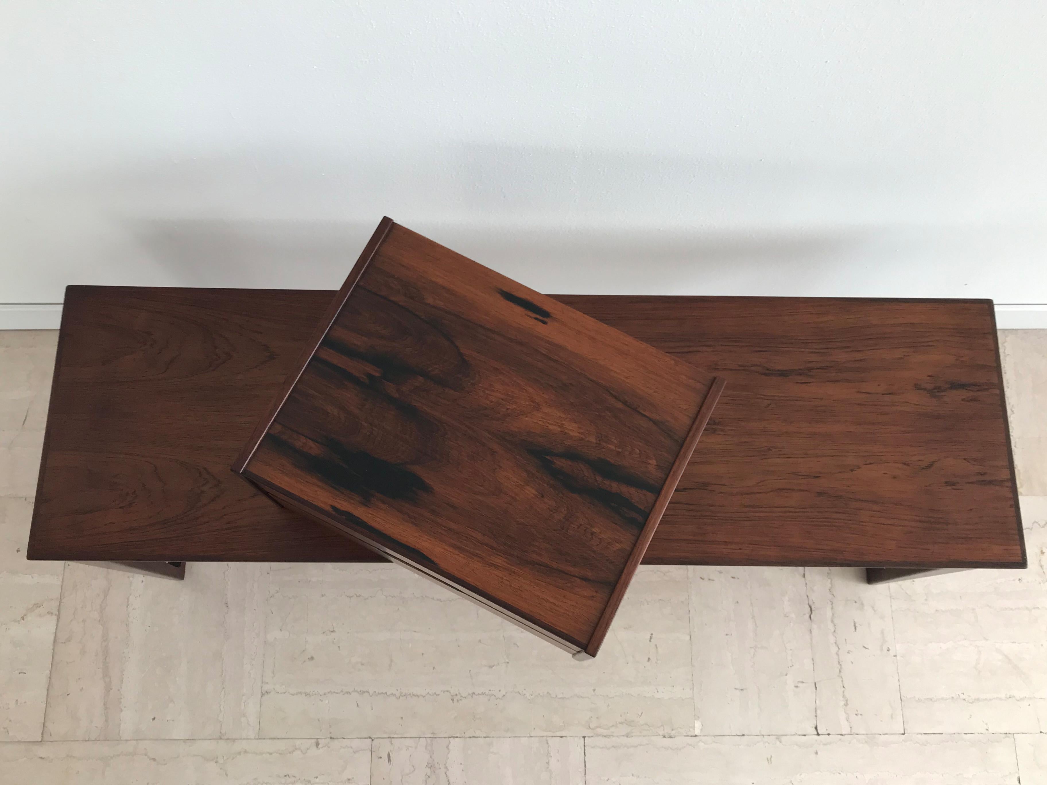 Kai Kristiansen Dark Wood Bench, Drawers and Mirror for Aksel Kjesgaard Set 1960 For Sale 3