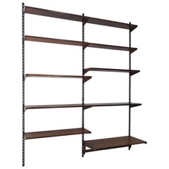 Kai Kristiansen Dark Wood Scandinavian Shelves System for FM Møbler, 1960s