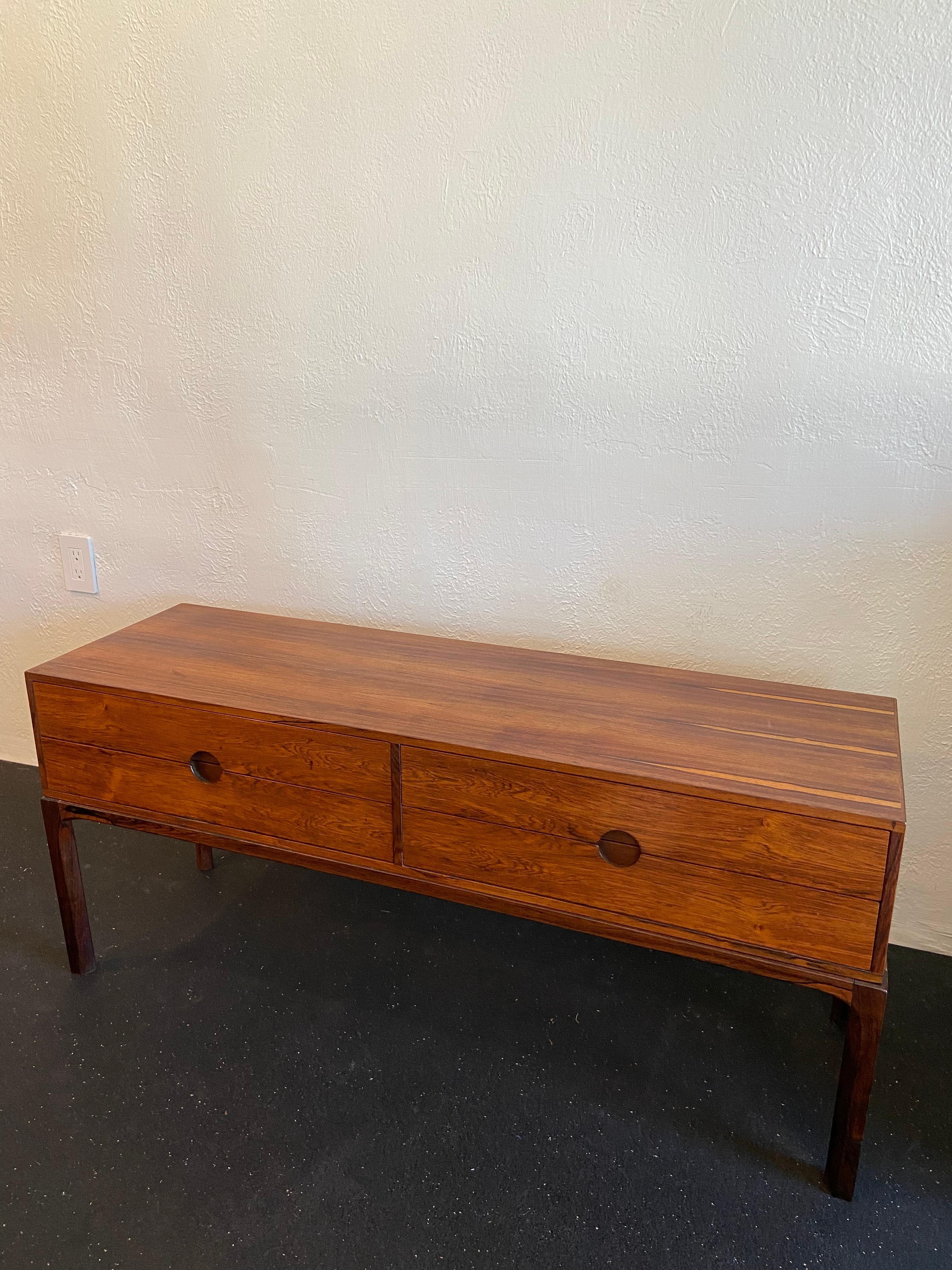 Mid-Century Modern Kai Kristiansen Diminutive Rosewood Chest of Drawers For Sale