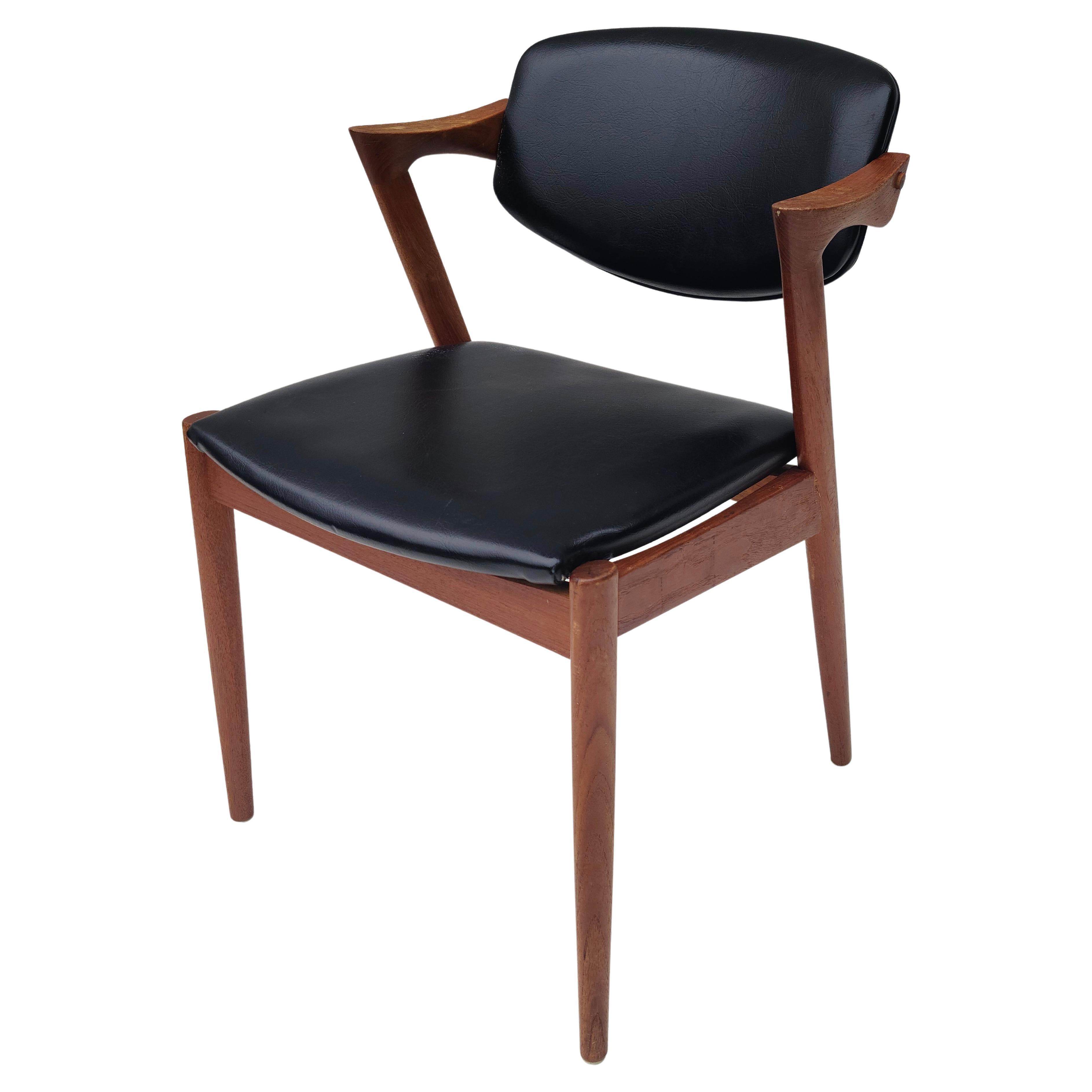 Mid-20th Century Kai Kristiansen Dining Chair Teak Denmark Model 42