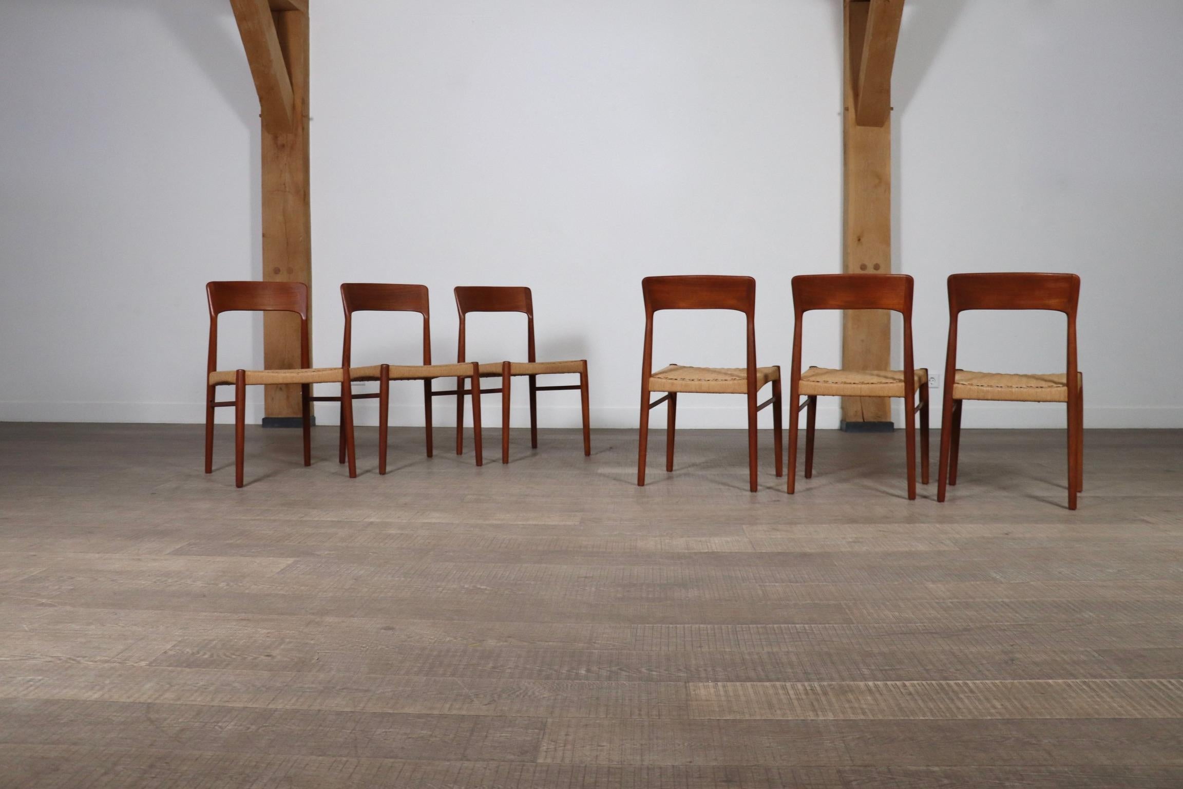 Kai Kristiansen Dining Chairs In Teak And Papercord For KS Mobler, Denmark 1960s 9