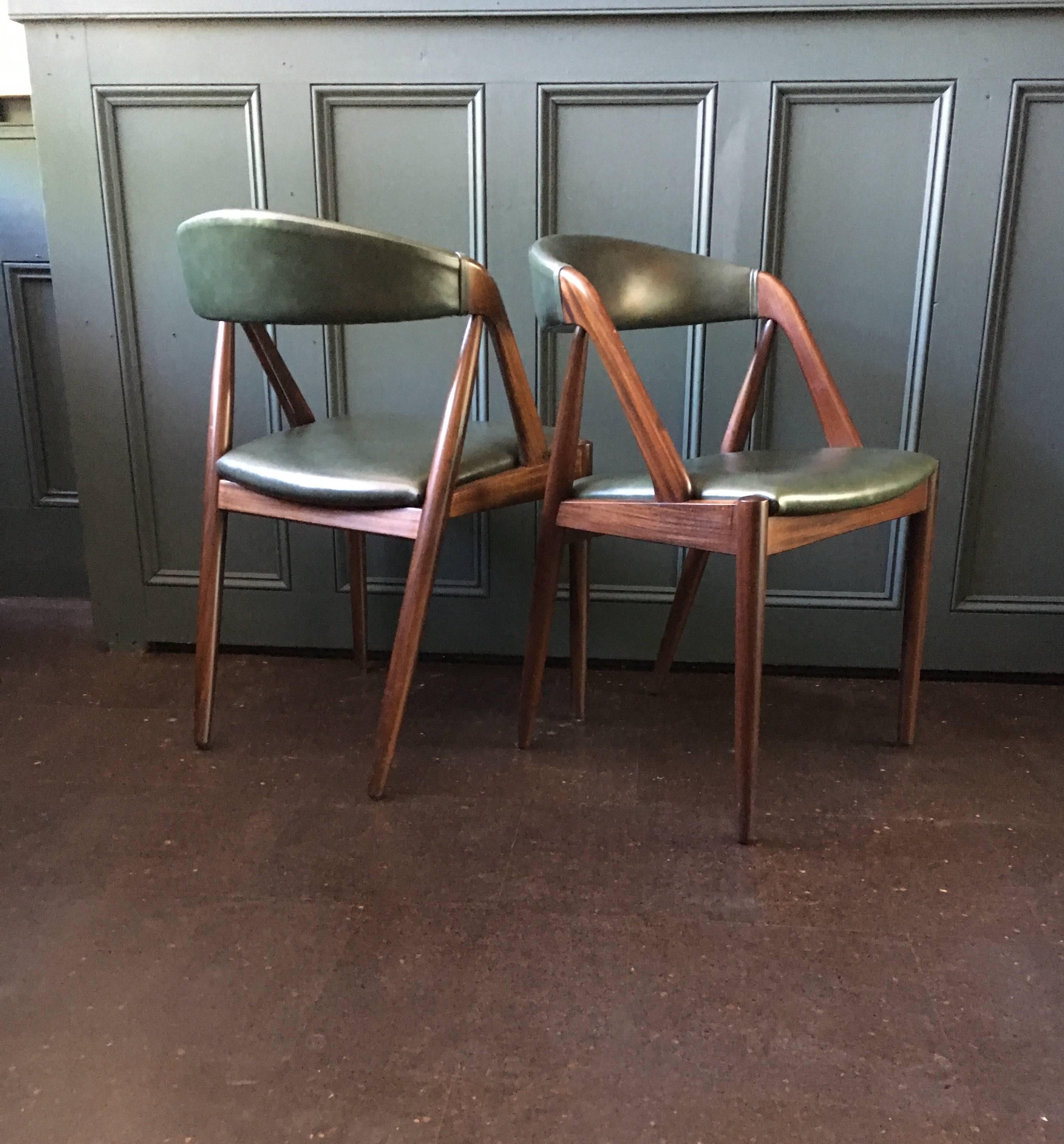 Kai Kristiansen Dining Chairs, model 31, restored set of 4. 3