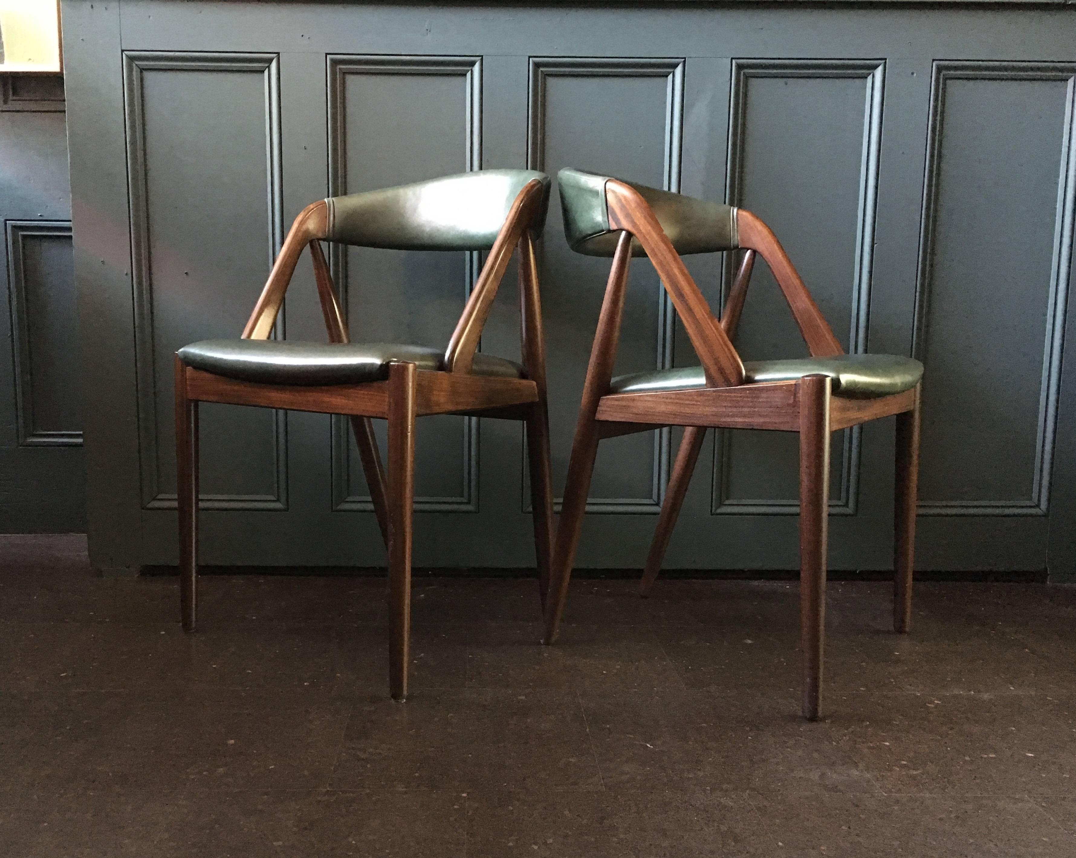 Kai Kristiansen Dining Chairs, model 31, restored set of 4. 1