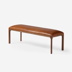 Kai Kristiansen Leather and Walnut Upholstered Bench