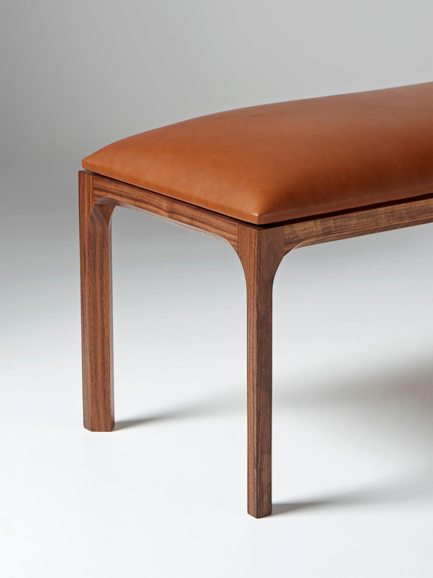 Scandinavo moderno Panca imbottita in pelle e noce Kai Kristiansen in vendita