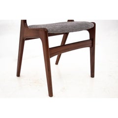 Kai Kristiansen "Fire" Set of Four Grey Teak Dining Chairs Danish Design, 1960