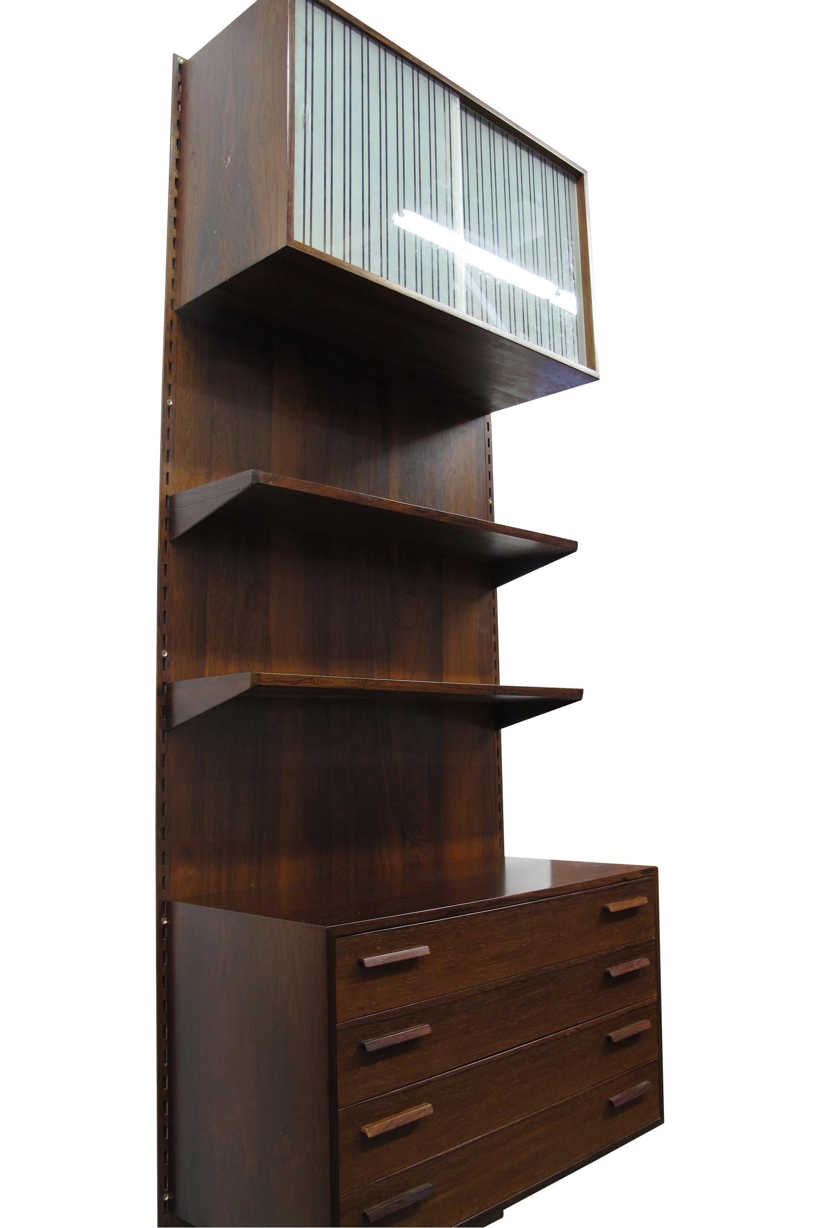 Scandinavian Modern Kai Kristiansen FM Rosewood Wall Unit #2 For Sale