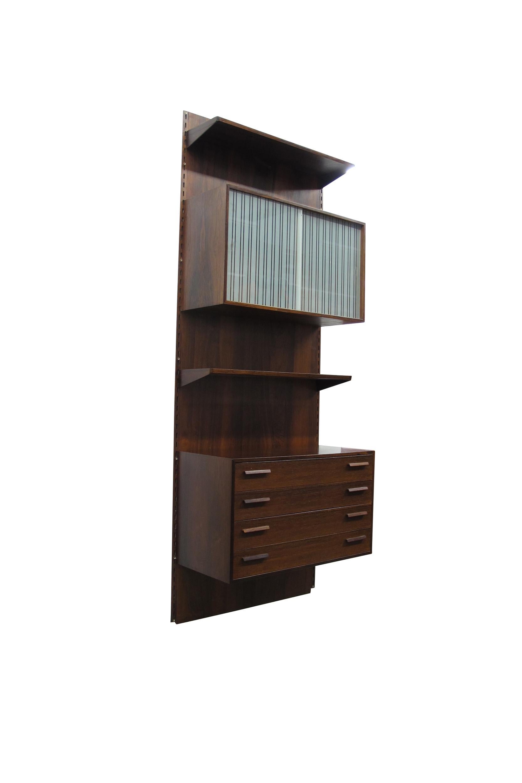 Oiled Kai Kristiansen FM Rosewood Wall Unit #2 For Sale