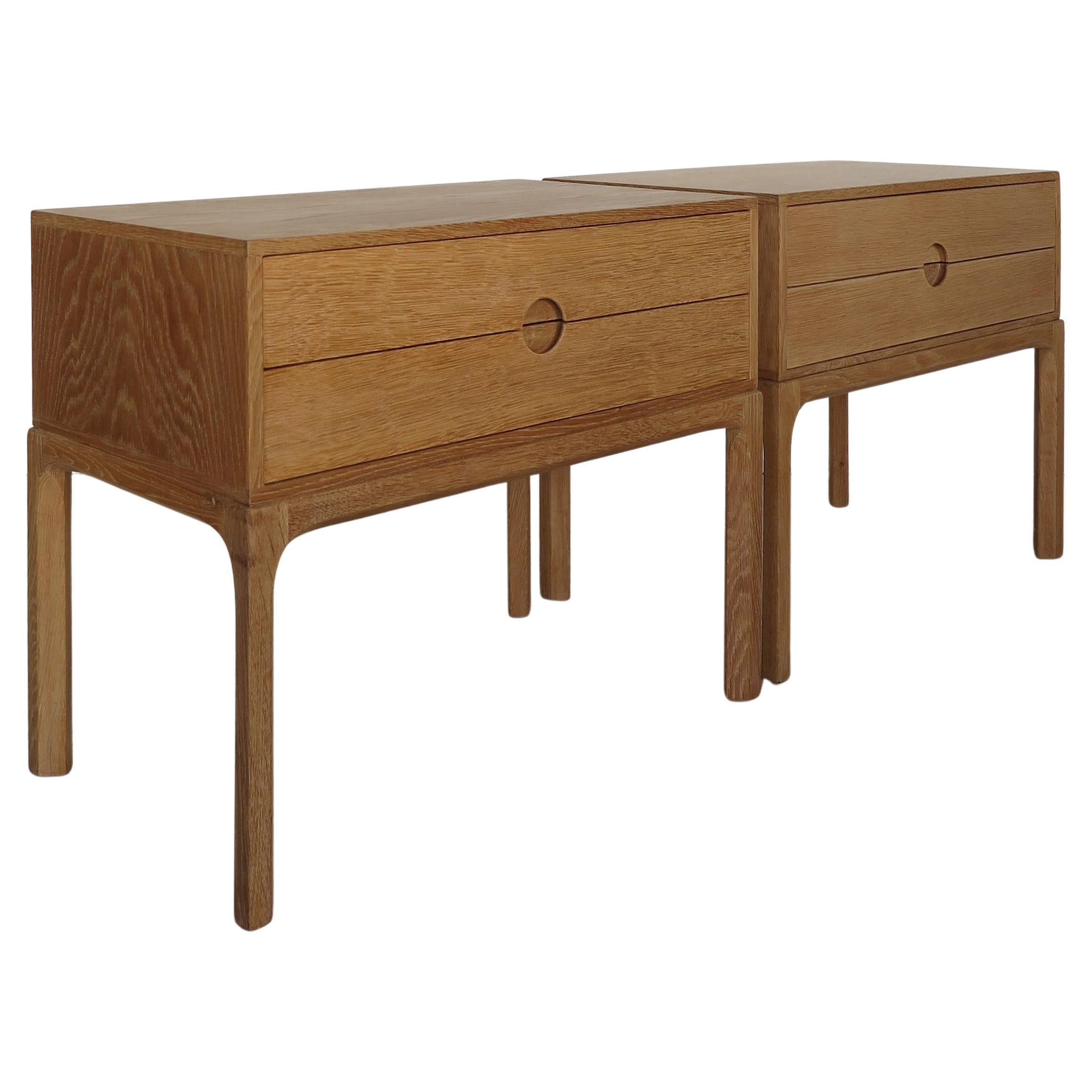 Kai Kristiansen for Aksel Kjergaard Table de chevet scandinave en Oak Danemark 1960s en vente