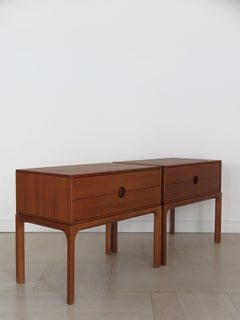 Kai Kristiansen per Aksel Kjergaard Comodini scandinavi in teak Danimarca 1960s