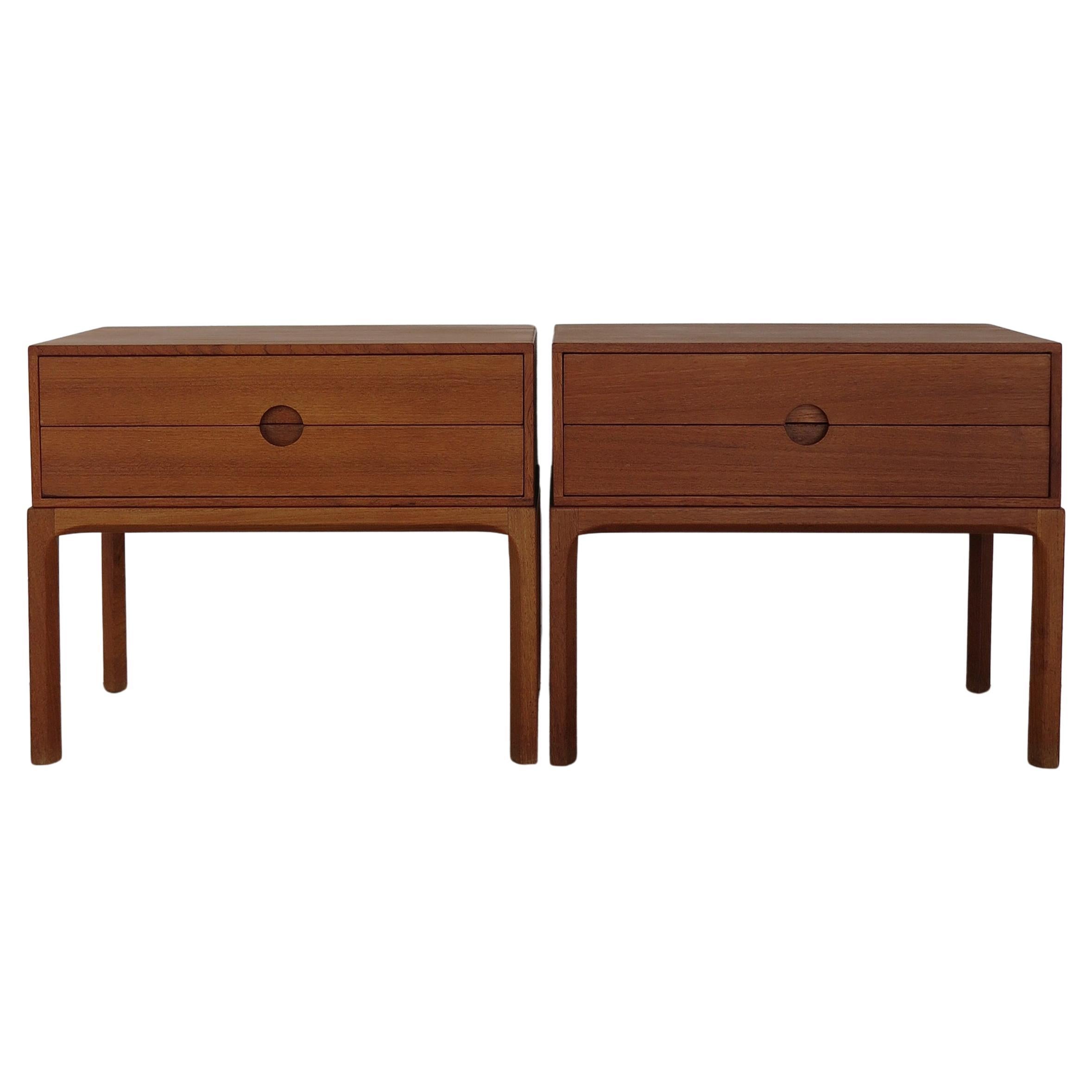 Kai Kristiansen per Aksel Kjergaard Comodini scandinavi in teak Danimarca 1960s in vendita