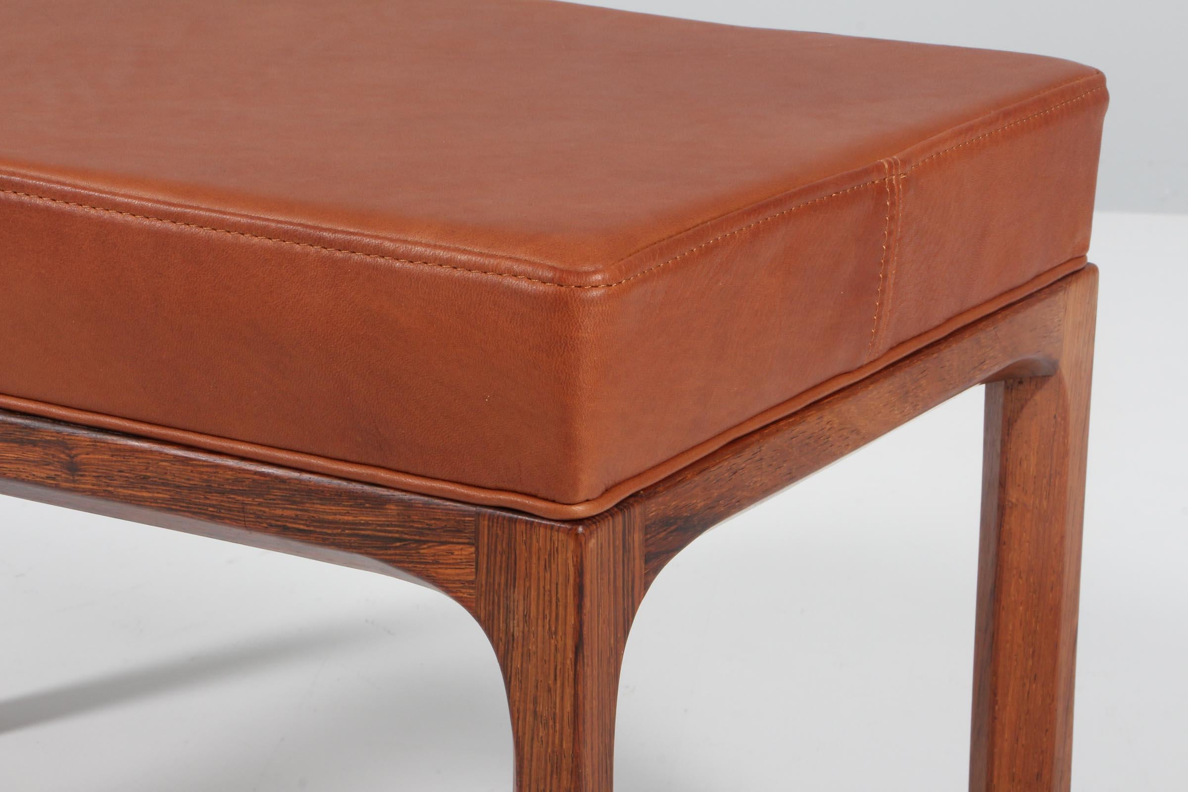 Scandinavian Modern Kai Kristiansen for Aksel Kjersgaard, stool with leather and rosewood For Sale
