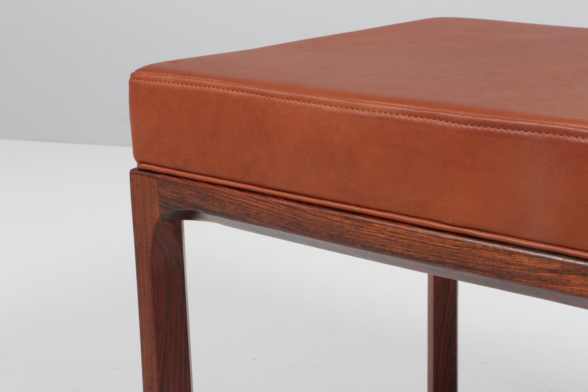 Danish Kai Kristiansen for Aksel Kjersgaard, stool with leather and rosewood For Sale