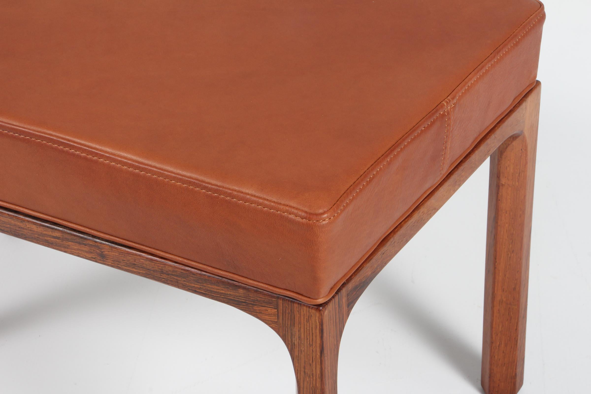 Mid-20th Century Kai Kristiansen for Aksel Kjersgaard, stool with leather and rosewood For Sale