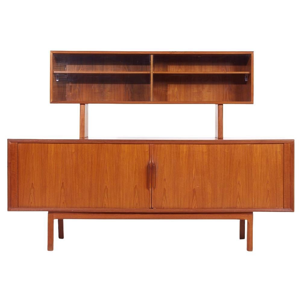 Kai Kristiansen for Faarup Møbelfabrik Mid Century Danish Teak Tambour Credenza  For Sale