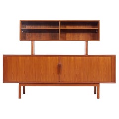 Kai Kristiansen for Faarup Møbelfabrik Mid Century Danish Teak Tambour Credenza 