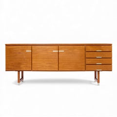 Kai Kristiansen for Feldballes Møbelfabrik Danish Teak and Brass Credenza