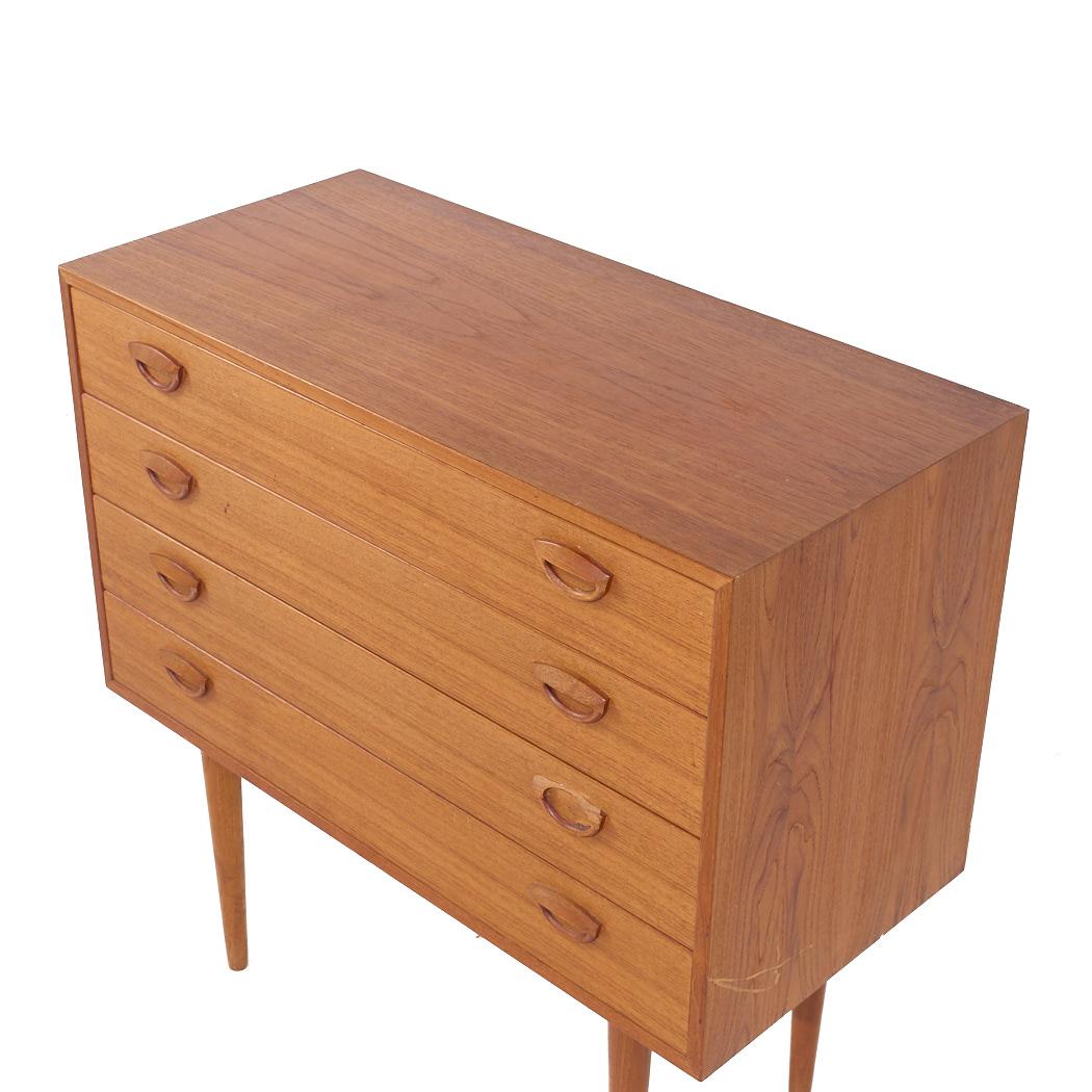 Kai Kristiansen for Feldballes Møbelfabrik MCM Danish Teak 4 Drawers Dresser For Sale 1