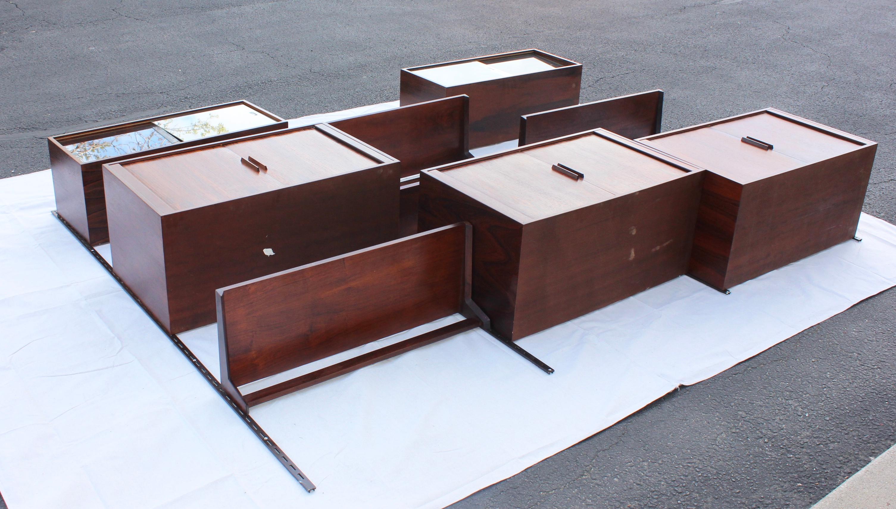 Mid-Century Modern Kai Kristiansen for FM Mobler Rosewood Wall-Mounted Wall Unit